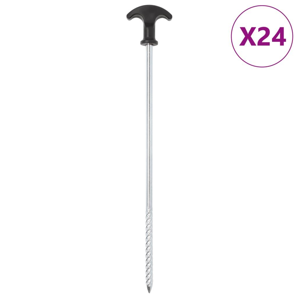 VidaXL Kołki do namiotu 24 szt. 7 mm x 30 cm stal ocynkowana