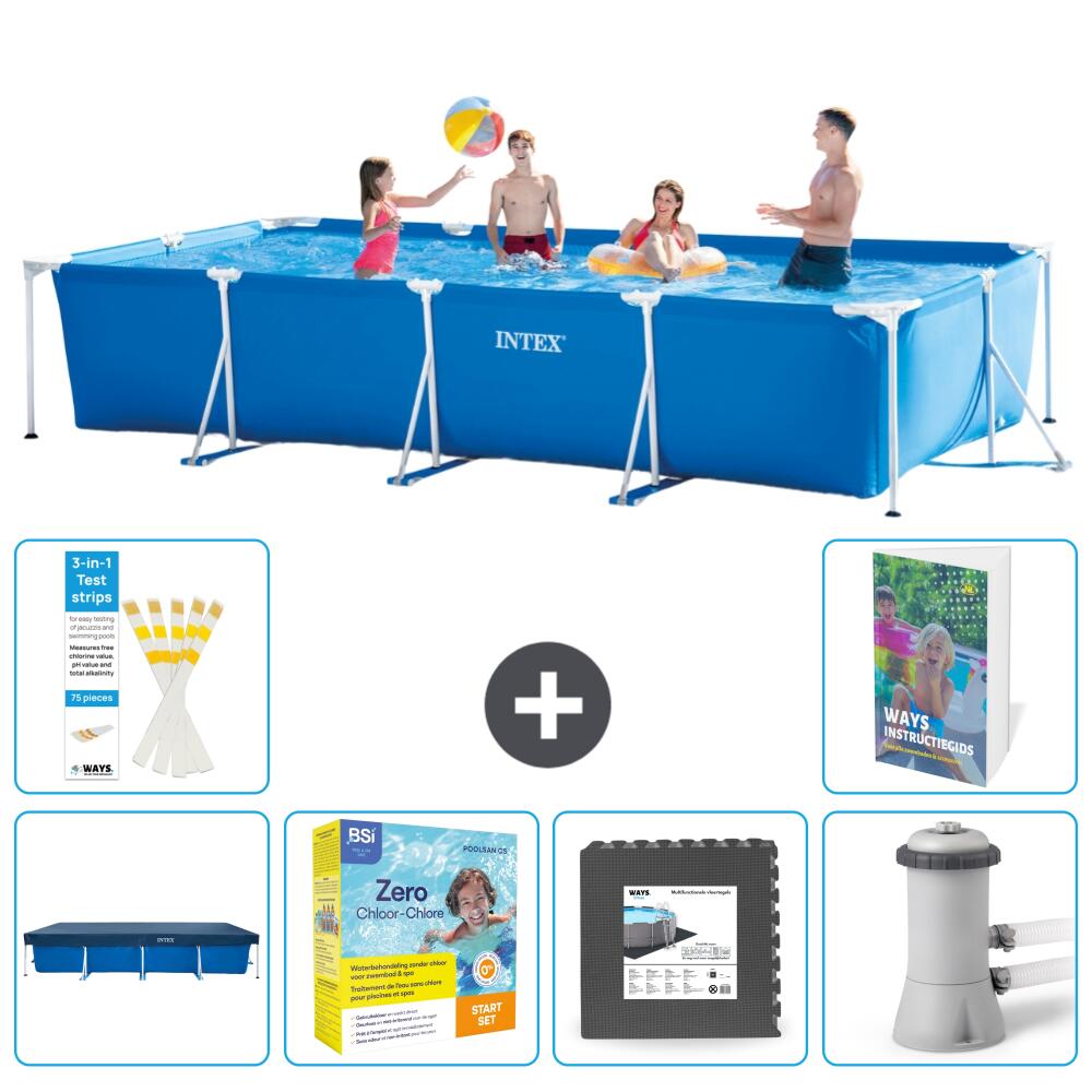 INTEX Basen ze stelażem Prostokątny - 450x220x84 cm - 7-częściowy S85