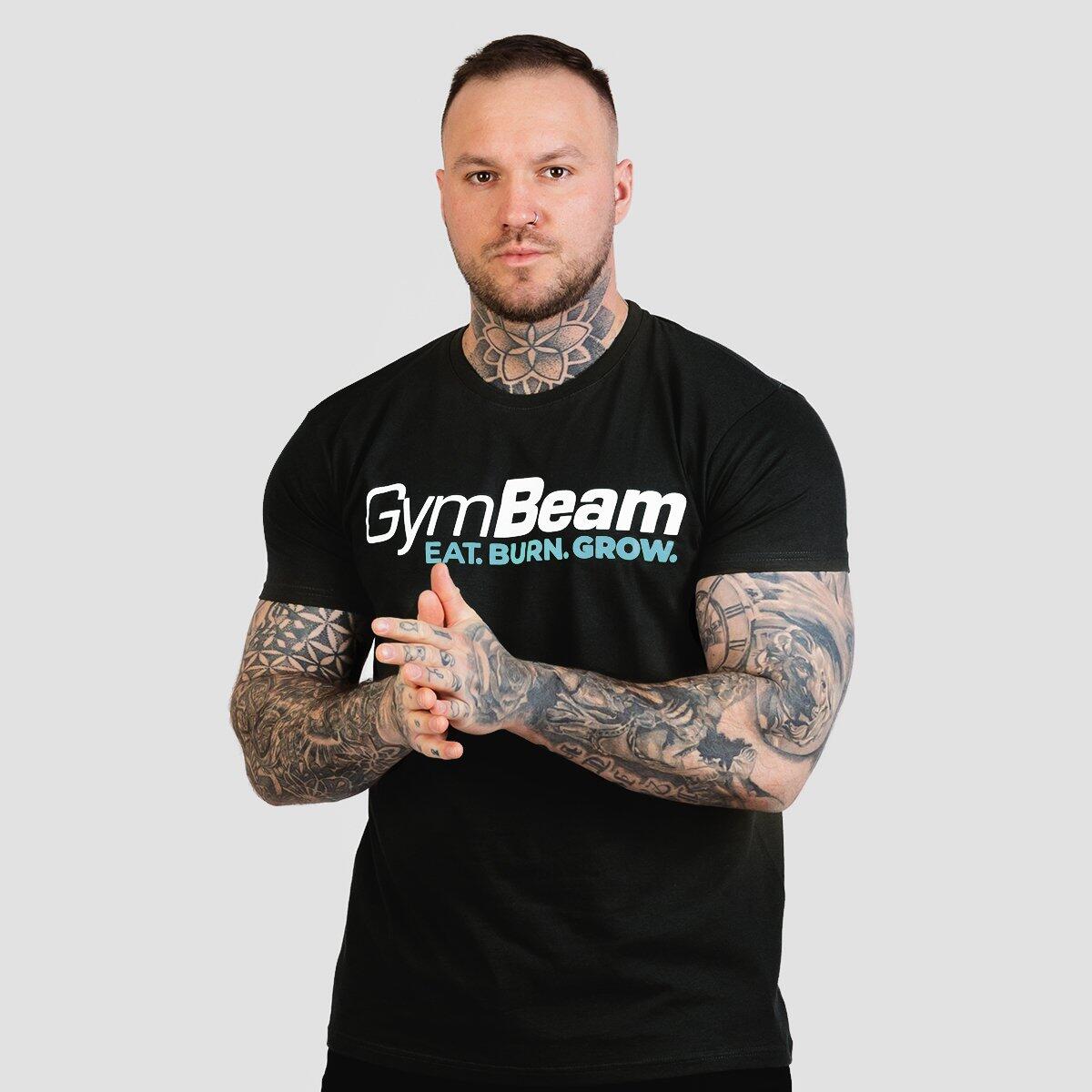 Koszulka męska fitness regular czarna Grow