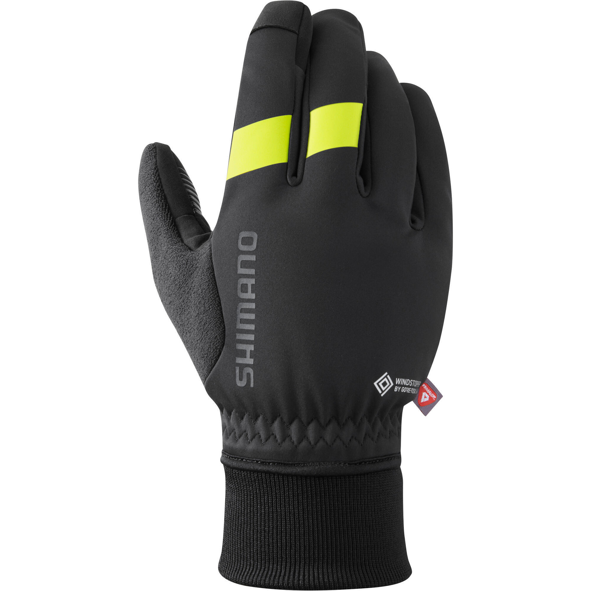 Rękawiczki kolarskie WINDSTOPPER Primaloft  czarno-żółte