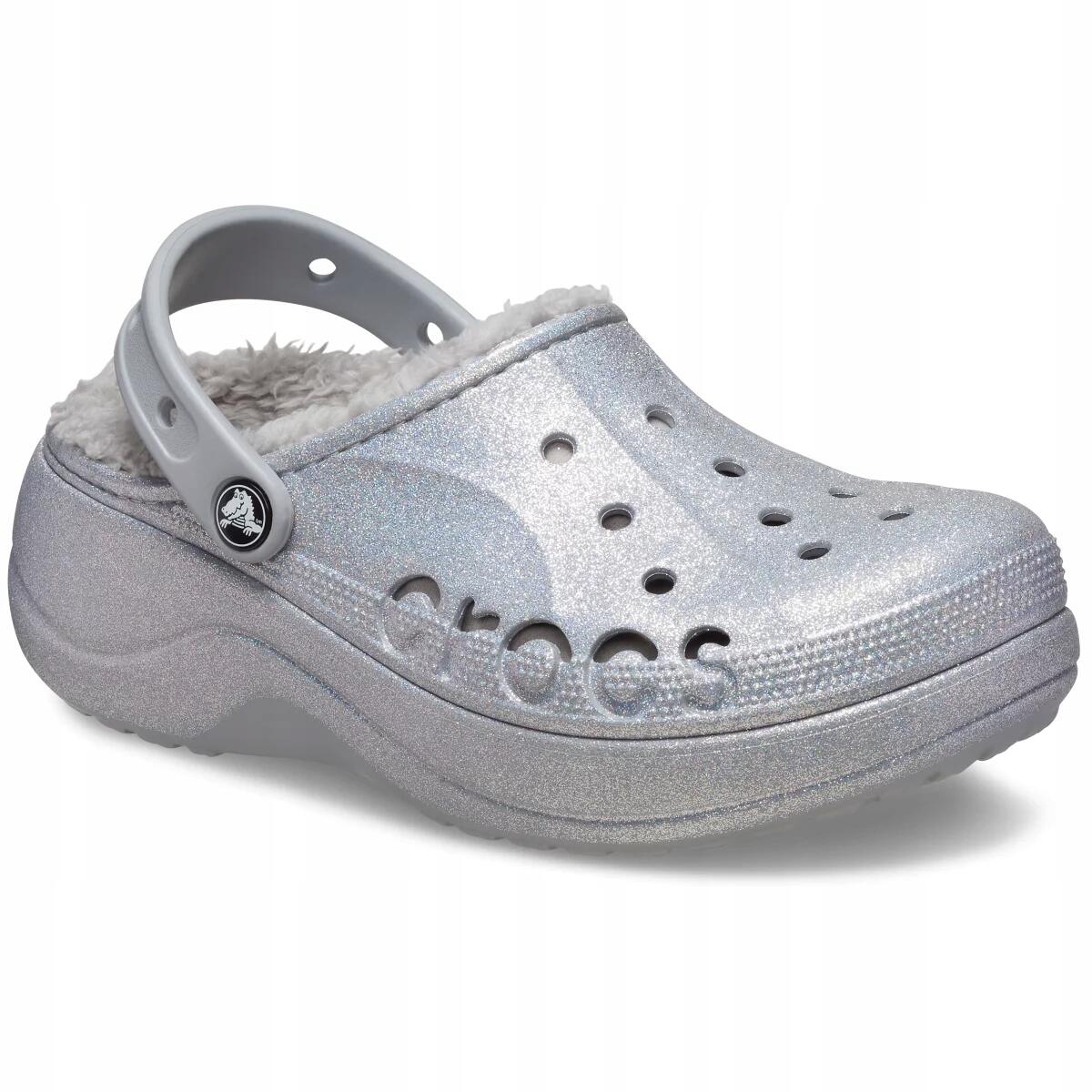 Chodaki Dla Dorosłych Crocs Baya Platform Lined Glitter Clog