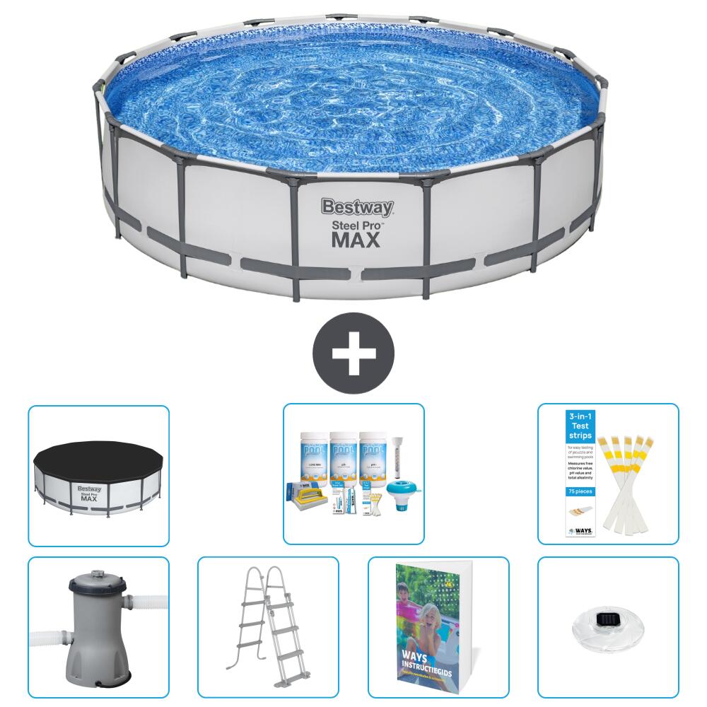 BESTWAY Basen Steel Pro MAX Okrągły - 457x122 cm - 8-częściowy S576