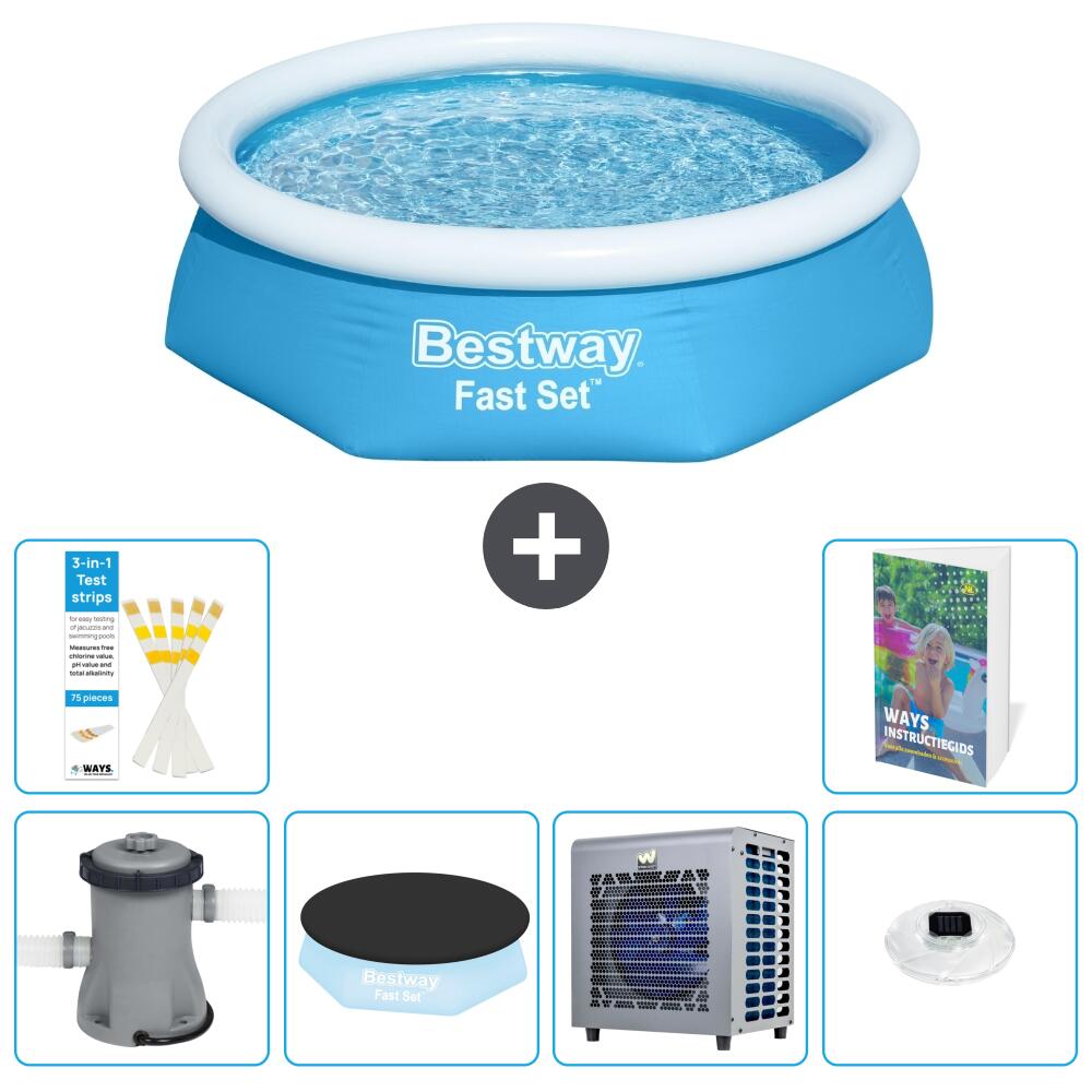 BESTWAY Basen Fast Set Okrągły - 244x61 cm - 7-częściowy S175