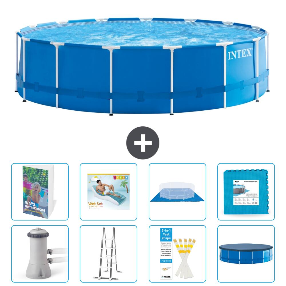 INTEX Basen ze stelażem Okrągły - 457x122 cm - 9-częściowy S651