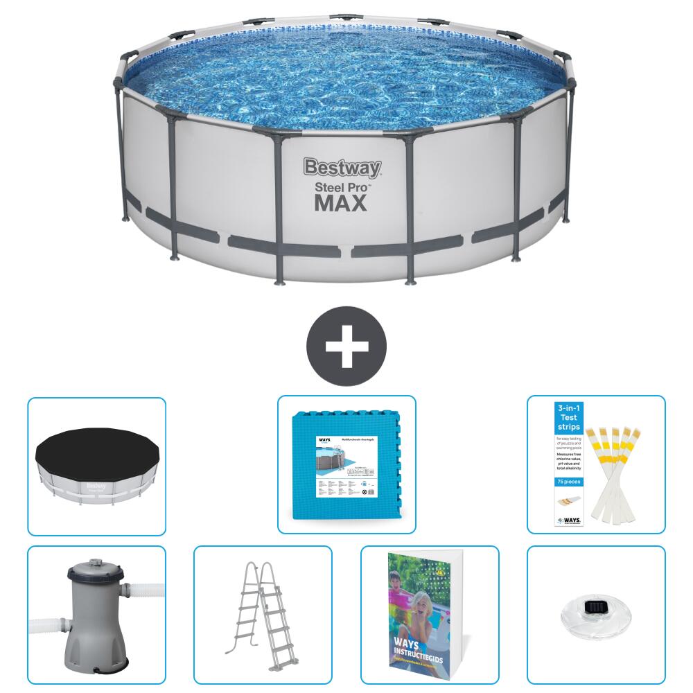 BESTWAY Basen Steel Pro MAX Okrągły - 427x84 cm - 8-częściowy S674
