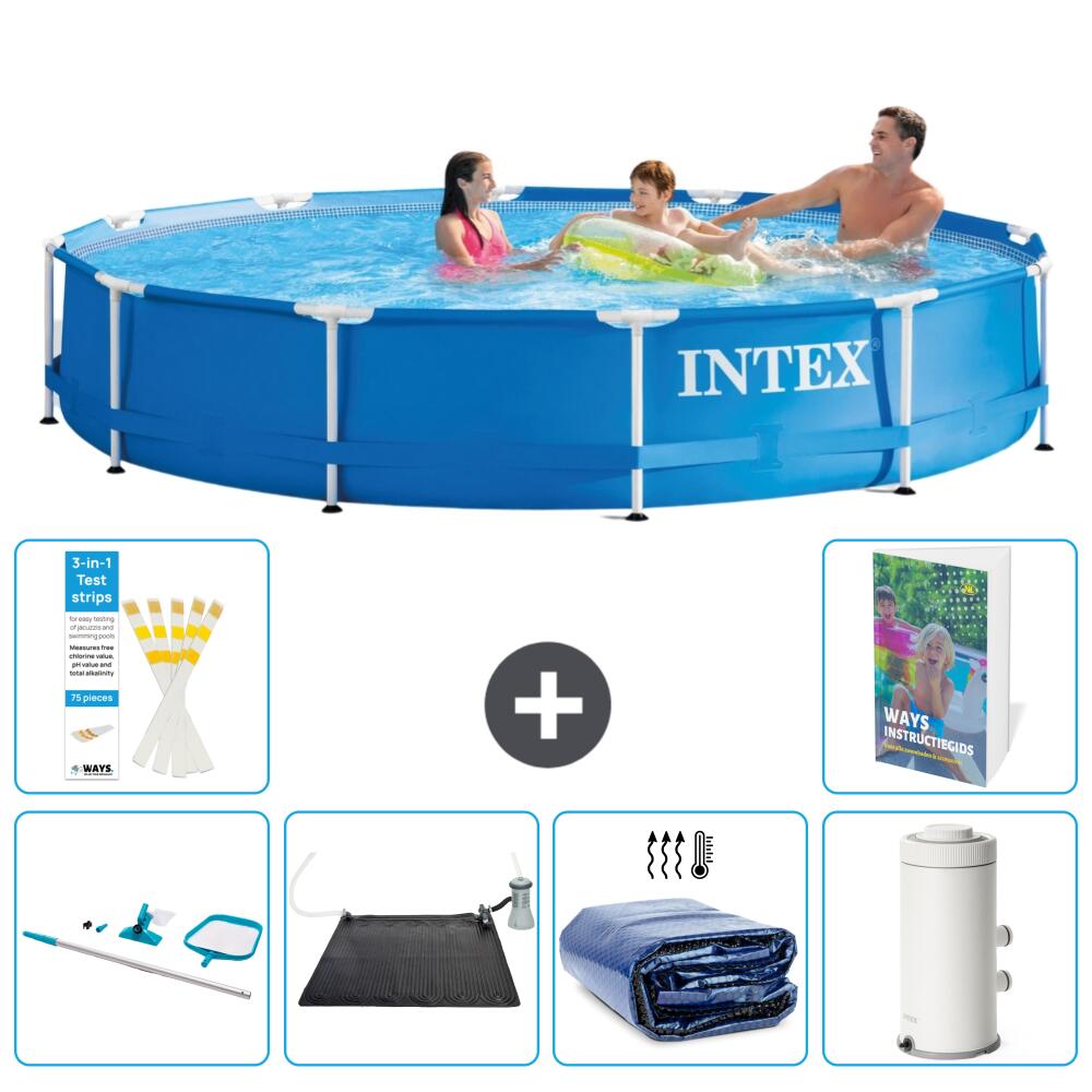 INTEX Basen ze stelażem Okrągły - 366x76 cm - 7-częściowy S61