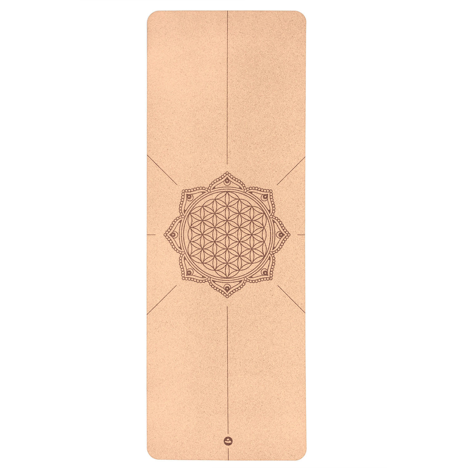 Mata do jogi Bodhi Cork 4mm - korkowa z kwiatem życia