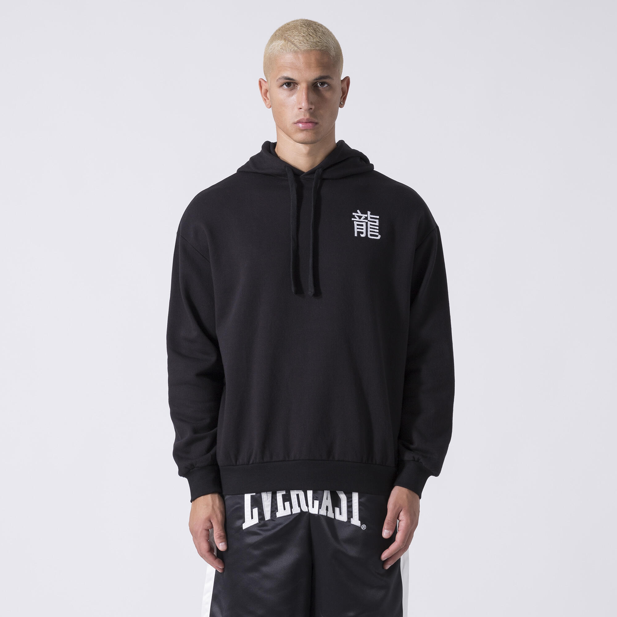 Exkluzywny Bluza Z Kapturem Z Grafika Smoka Czarny Bawelna  Poliester