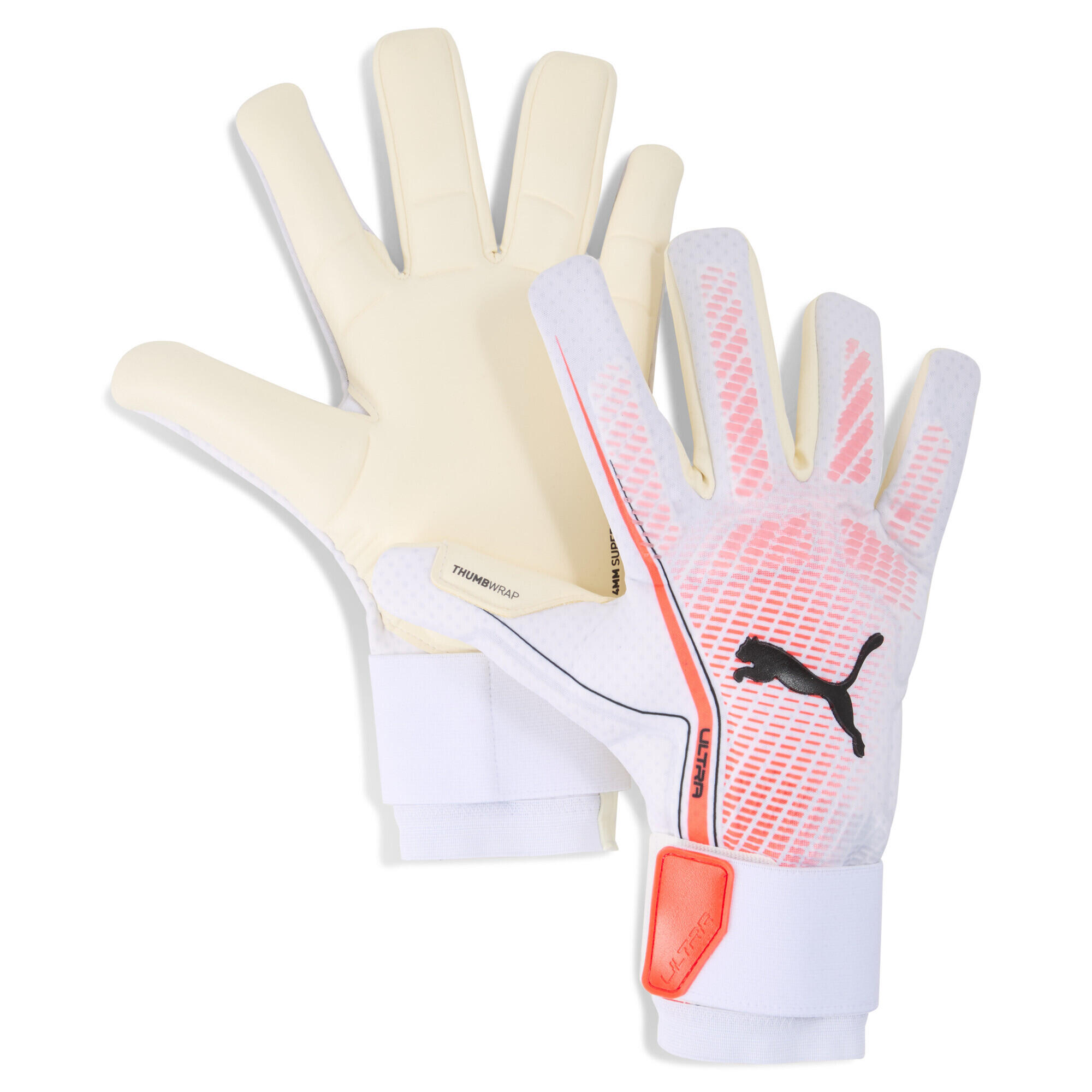 Rękawice bramkarskie ULTRA ULTIMATE Hybrid PUMA White Glowing Red Black