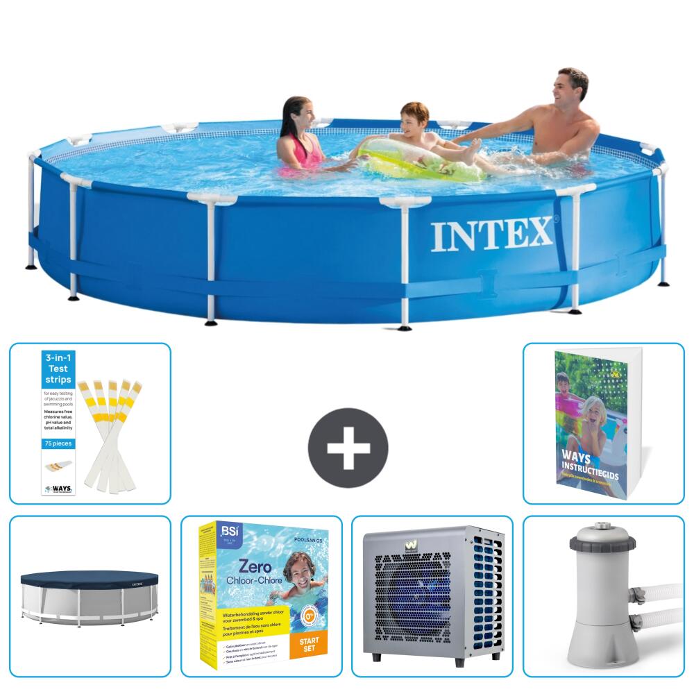 INTEX Basen ze stelażem Okrągły - 366x76 cm - 7-częściowy S84