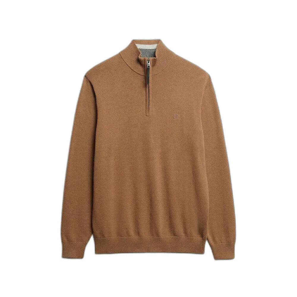 Czarny sweter z kołnierzem typu camionneur Superdry Essentials