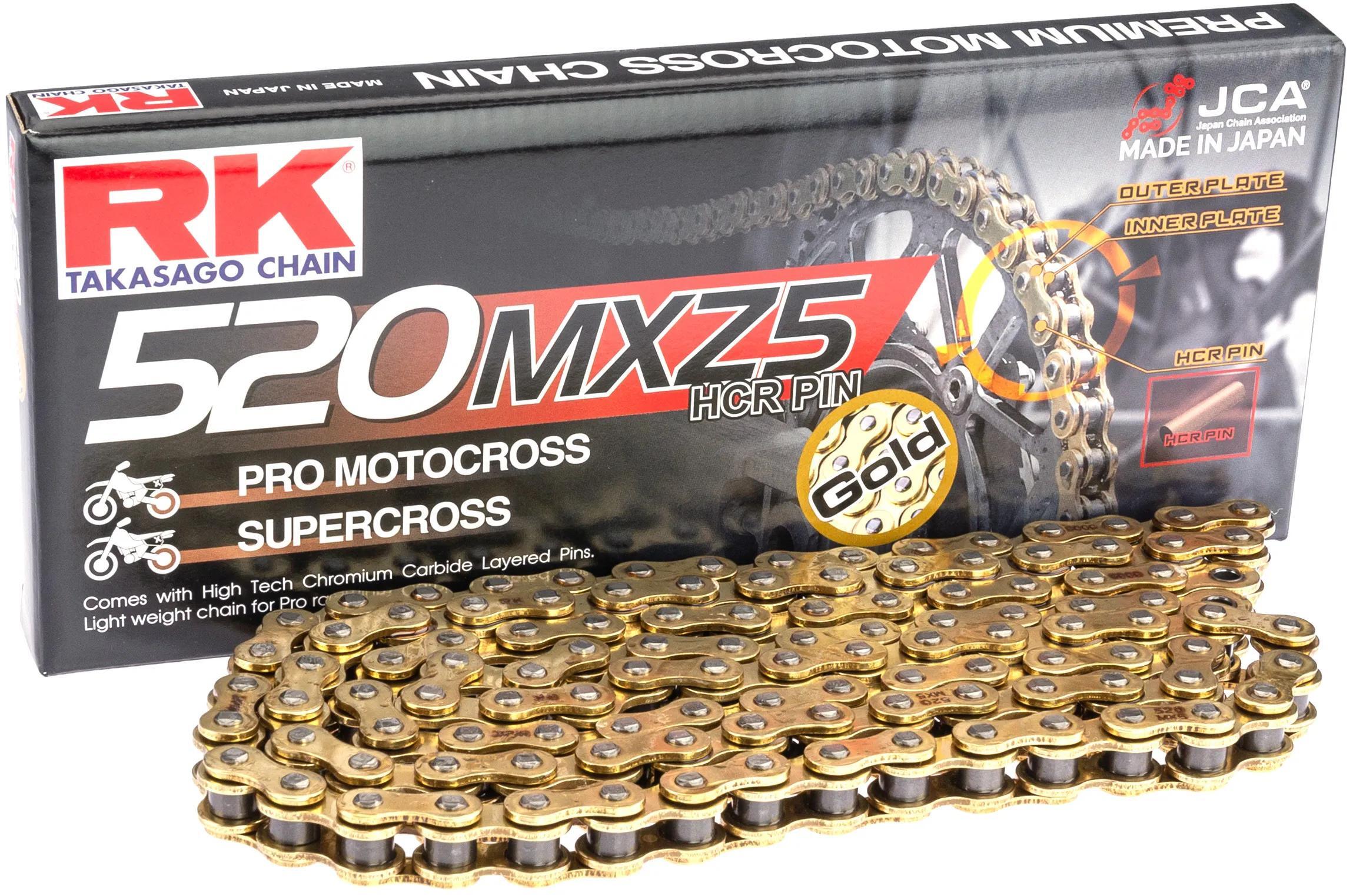 Łańcuch RK 520 MXZ5 120C złoty otwarty