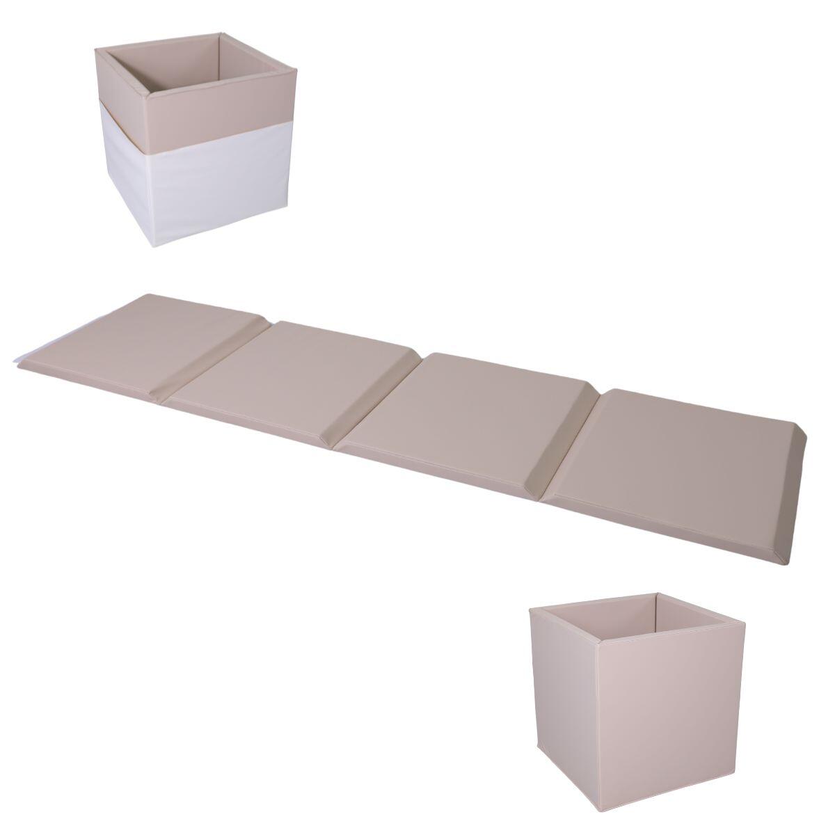 Materac gimnastyczny 2w1 240x60x4 cm czteroczęściowy