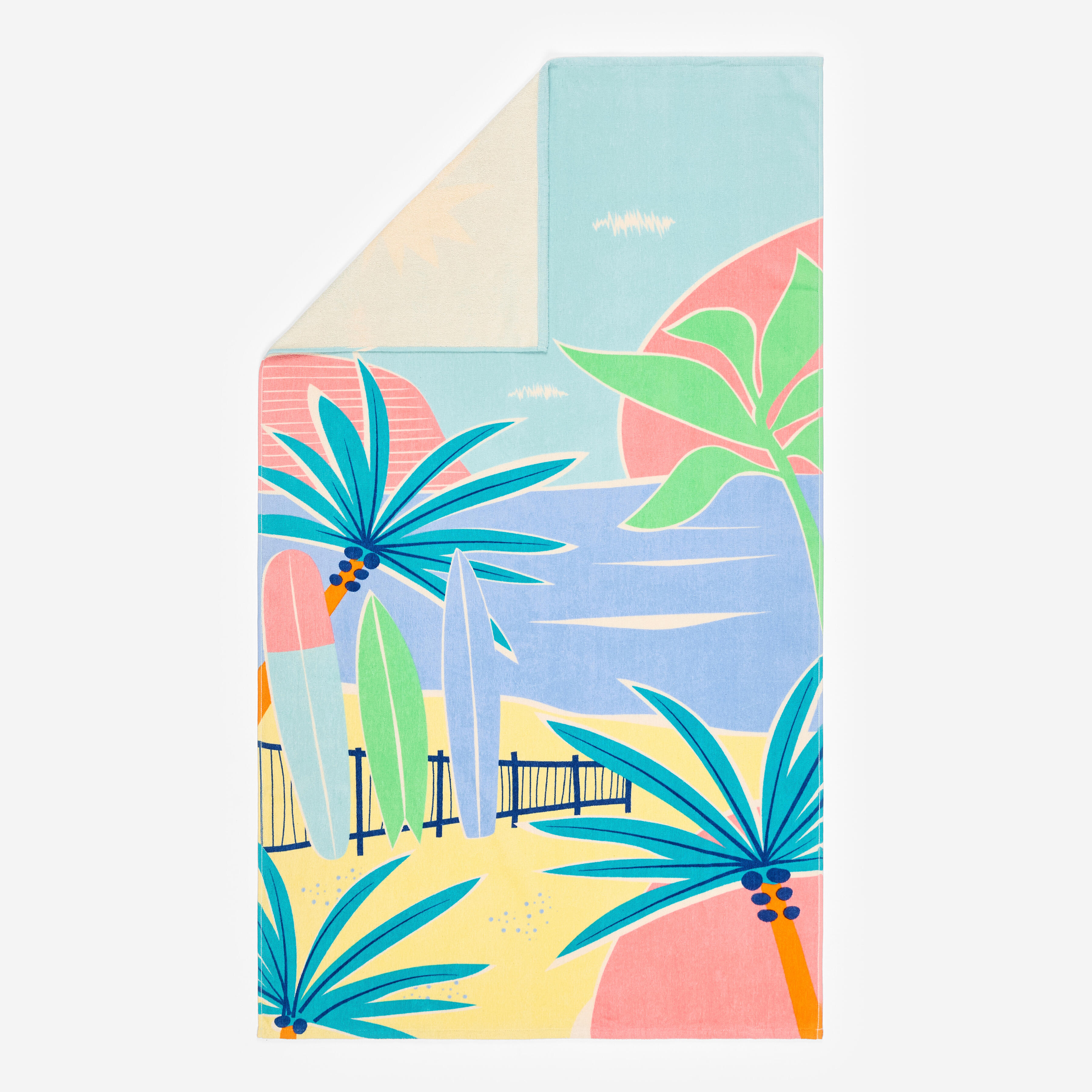 Ręcznik z bawełny plażowy Decathlon Fun L 145 x 85 cm