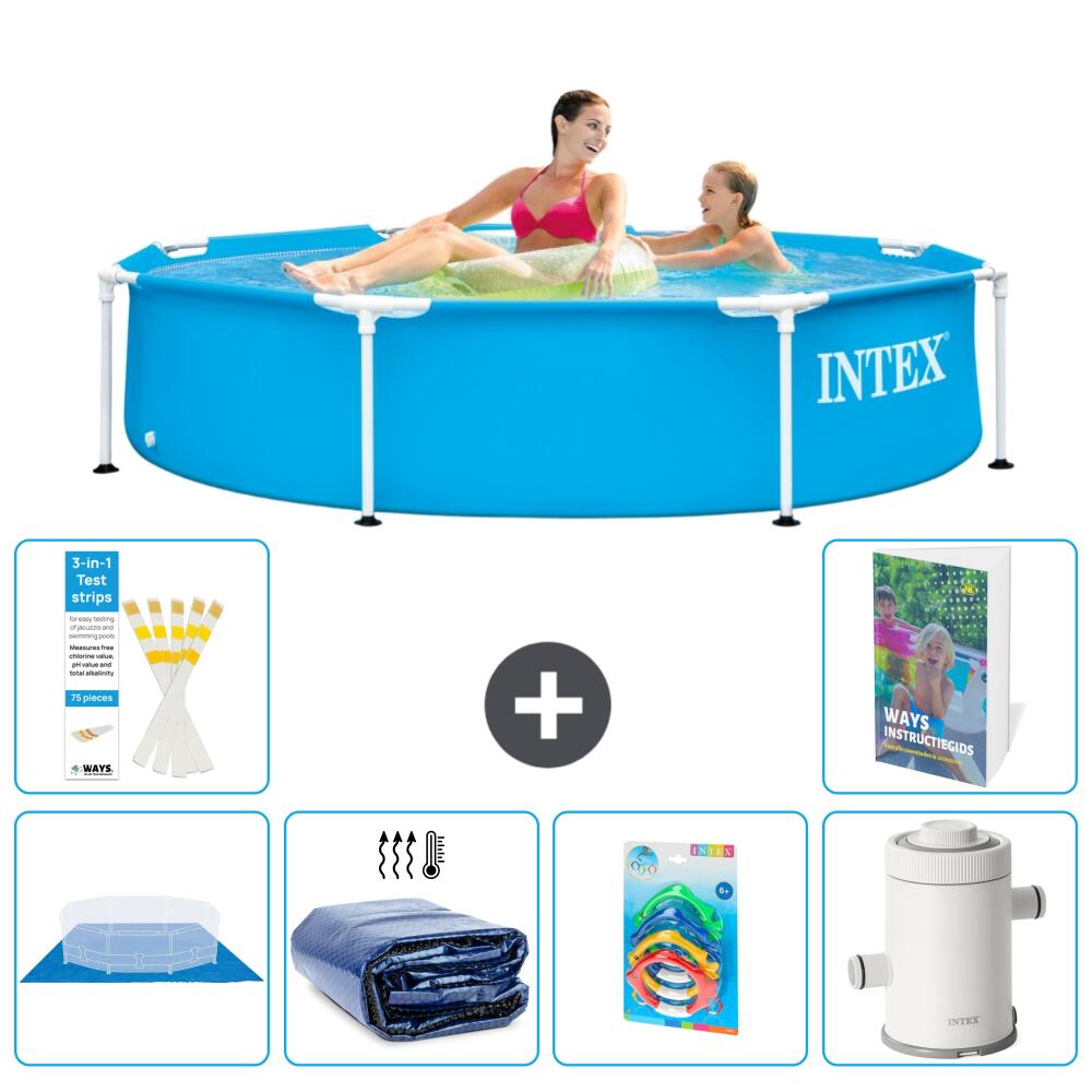 INTEX Basen ze stelażem Okrągły - 244x51 cm - 7-częściowy S123