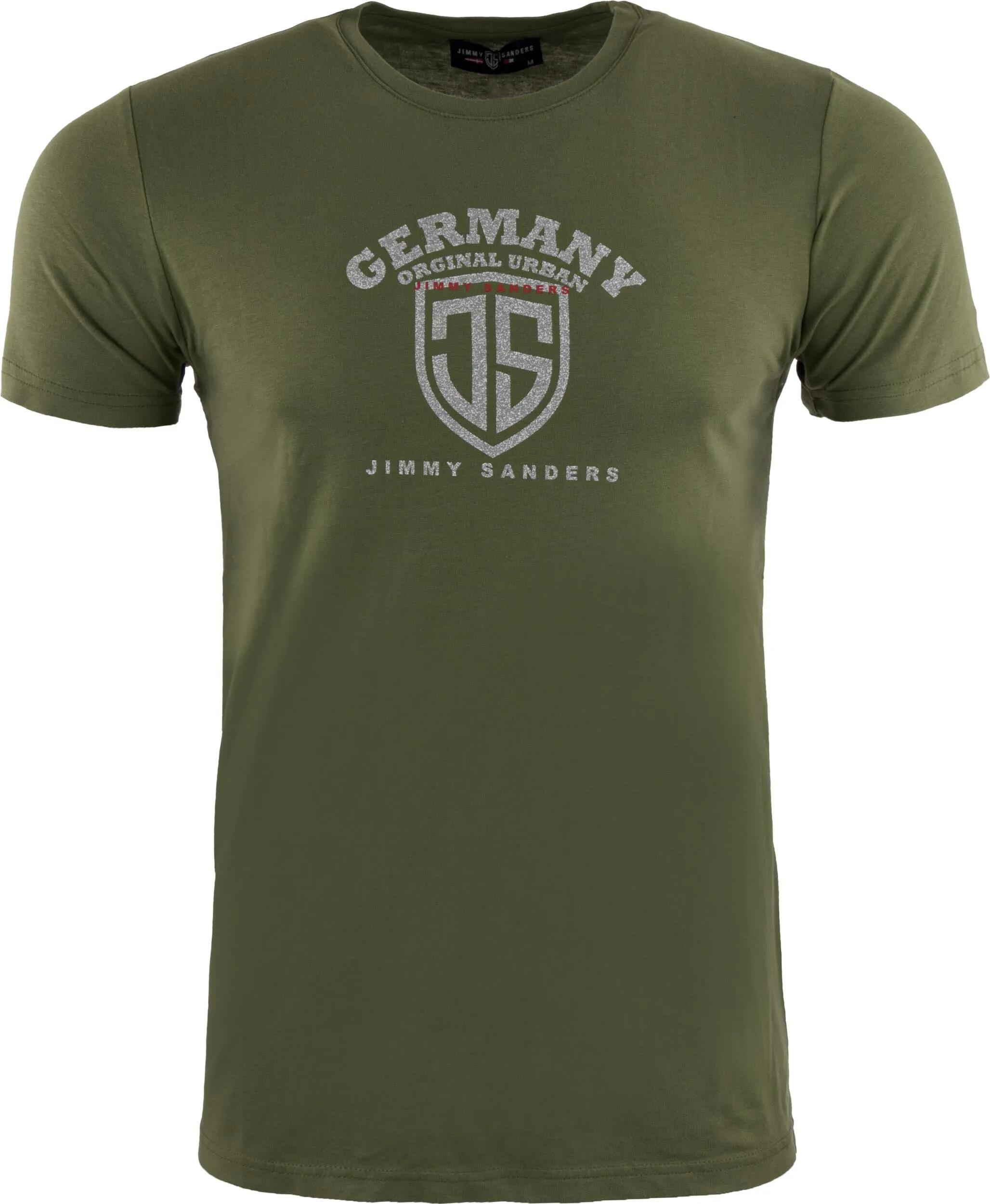 T-shirt męski Jimmy Sanders Yuri Khaki w kolorze zielonym