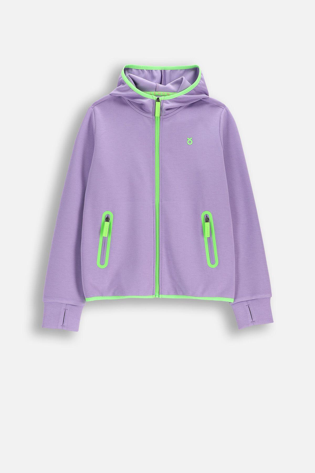 Bluza sportowa dla dzieci Lemon Exlopre WL6 rozpinana fioletowa
