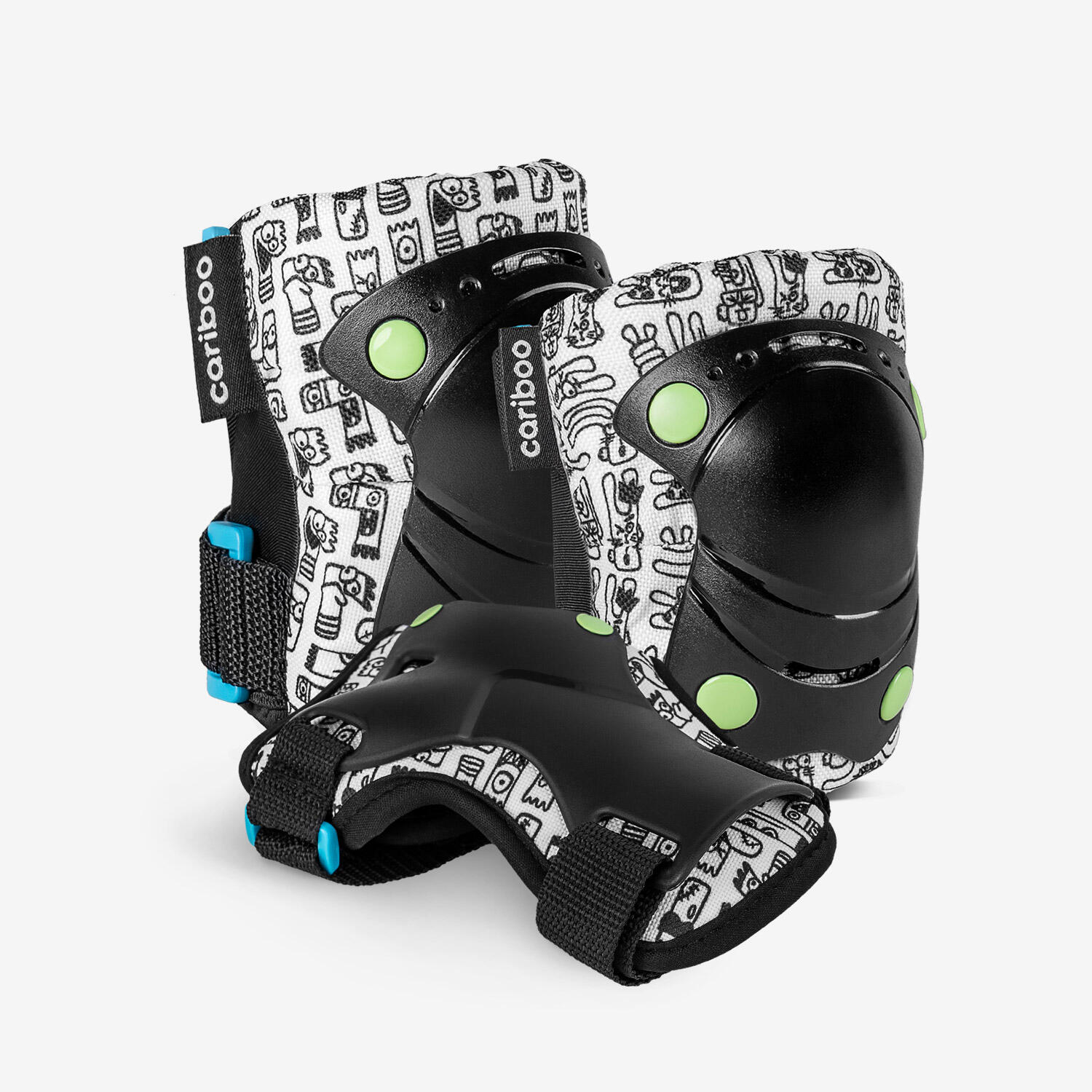 Ochraniacze dla dzieci Cariboo Jump M 3-pack (zielono-niebieskie) -4853