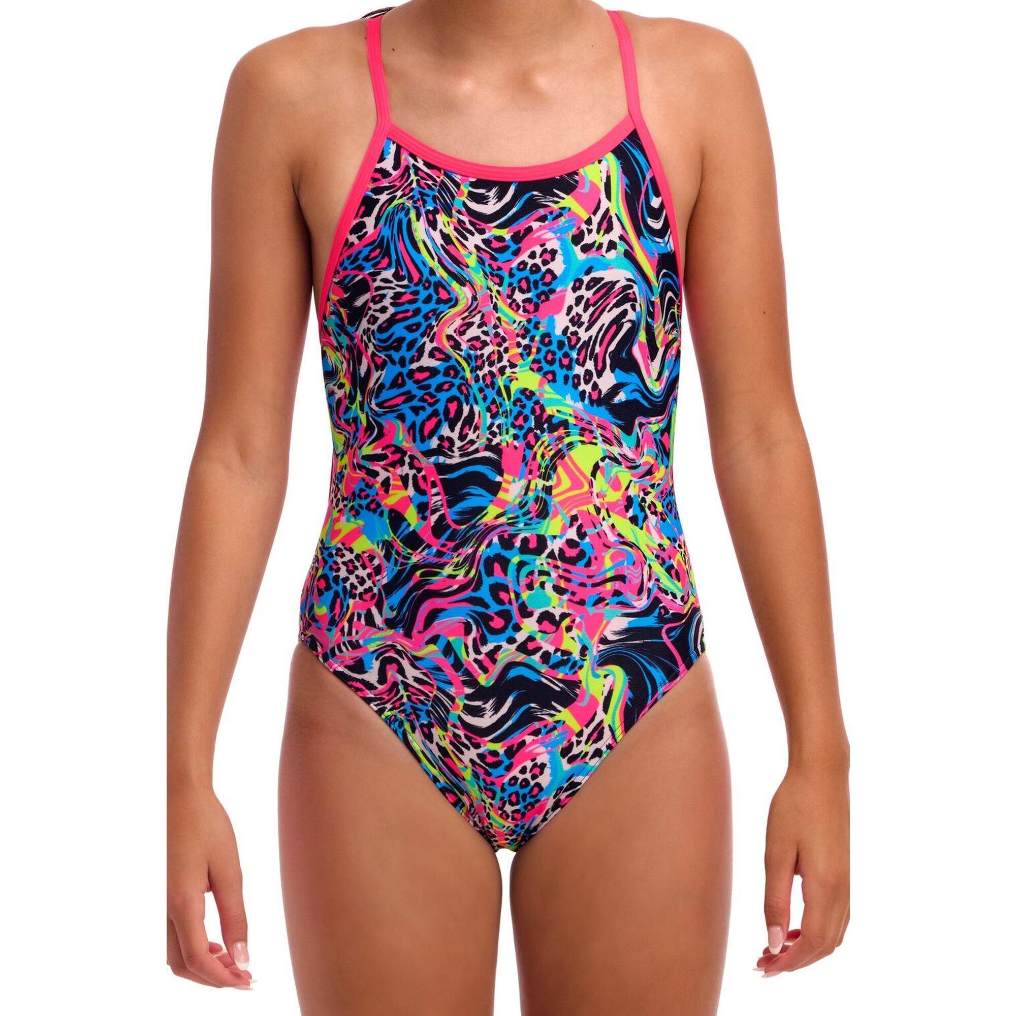 Strój do pływania dziewczęcy Funkita Lolly Leopard- Single Strap