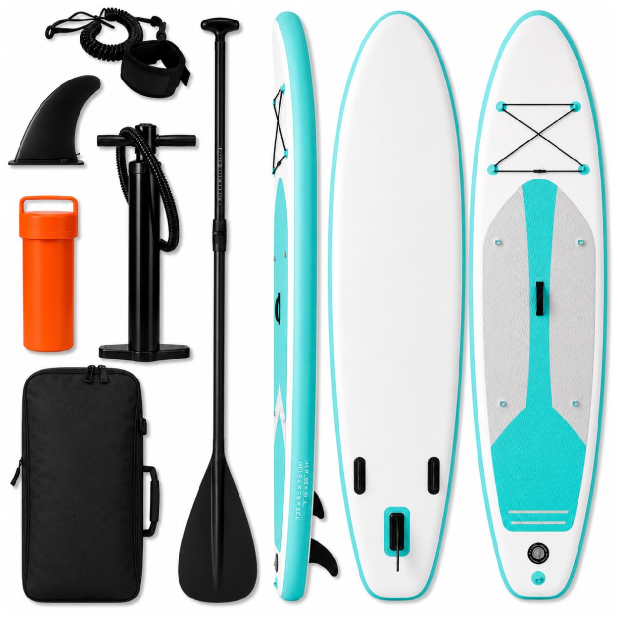Deska SUP AquaPaddle 335x84x15 cm wiosło pompka zestaw plecak 180 kg