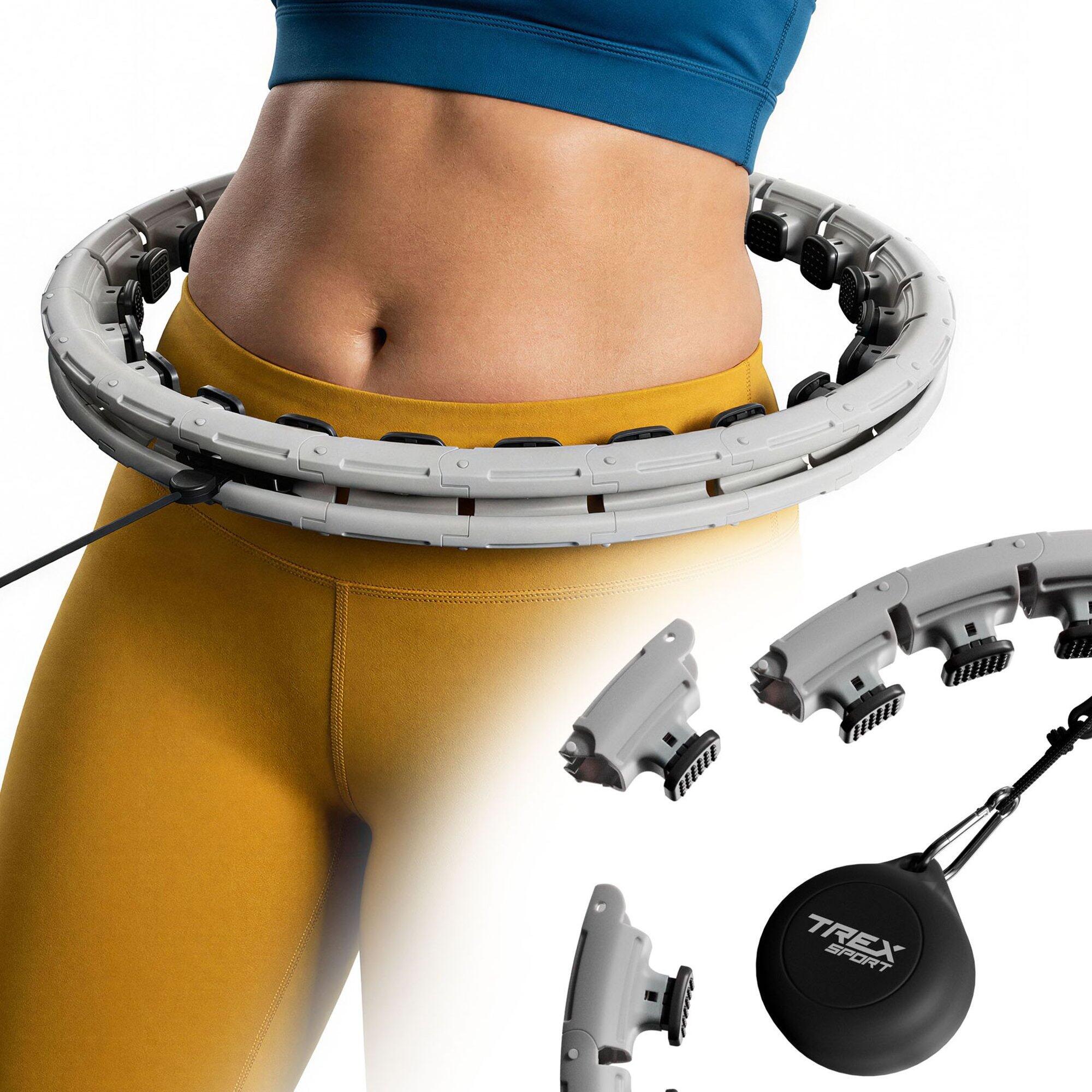 Hula hop fitness z wypustkami do masażu Trex Sport obciążenie 400g szare
