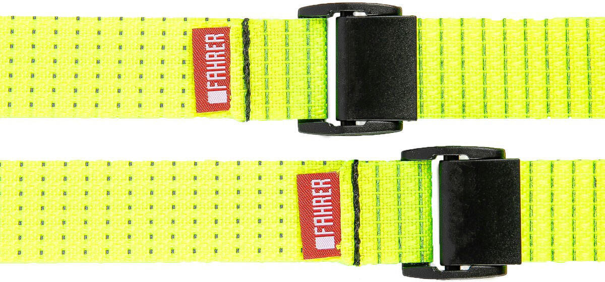 FAHRER mini strap pas mocujący 2 szt., 2,0 cm x 70 cm, neonowy żółty