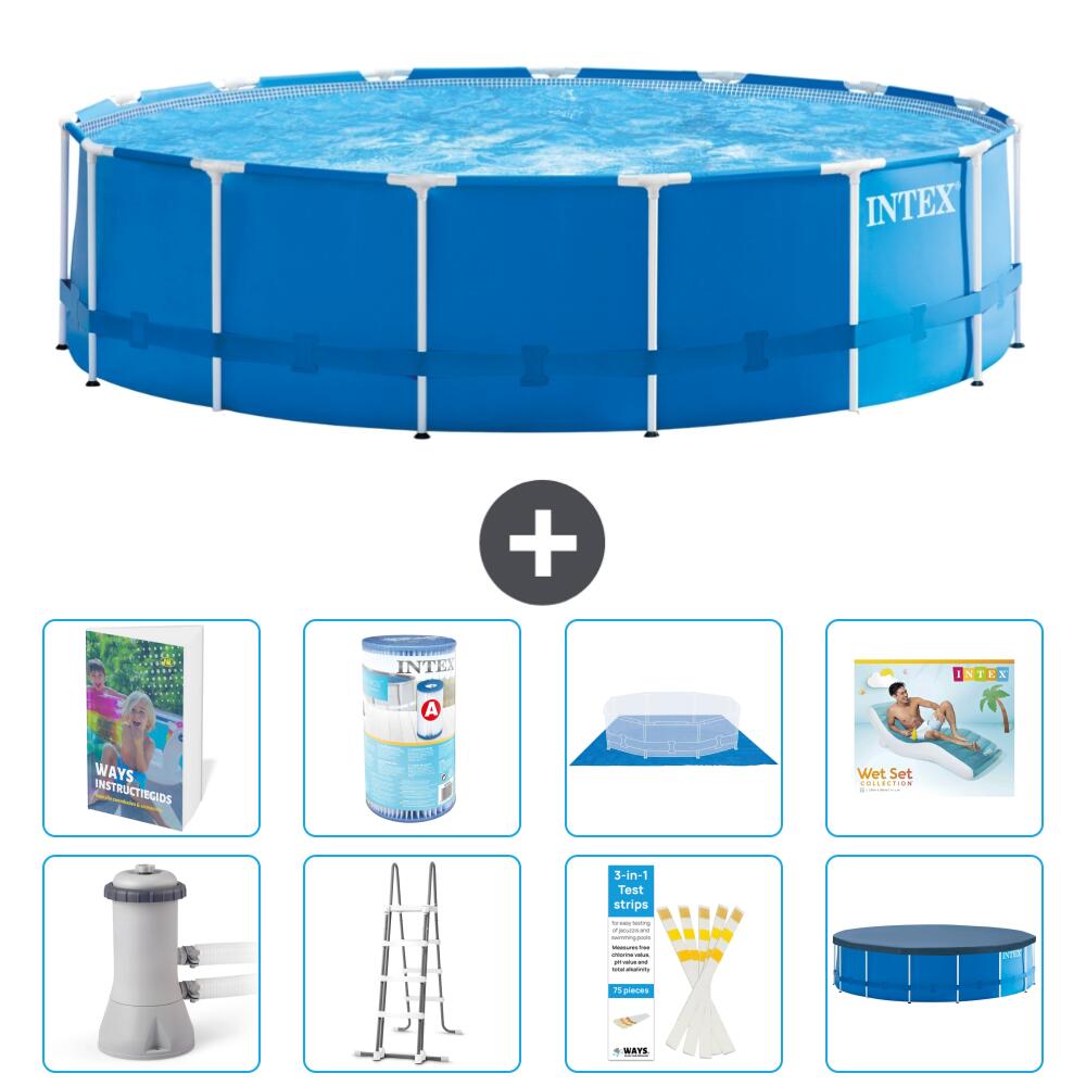 INTEX Basen ze stelażem Okrągły - 457x122 cm - 9-częściowy S635