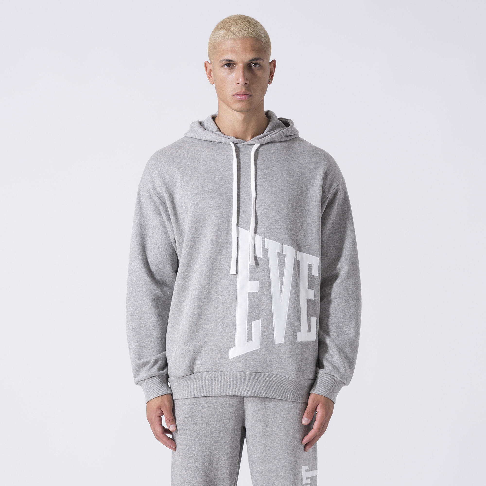 Exclusive Bluza Z Kapturem Z Logo Siwy Melanz Bawelna Poliester