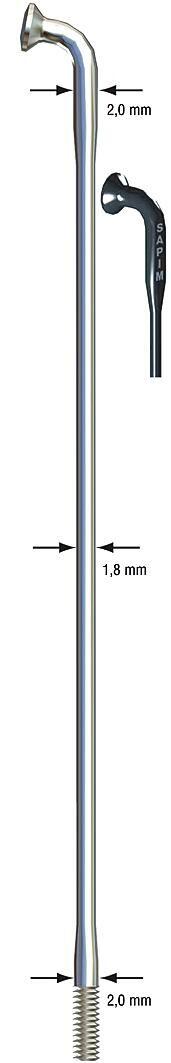SAPIM szprycha podwójna stal nierdzewna 296 mm 100 szt