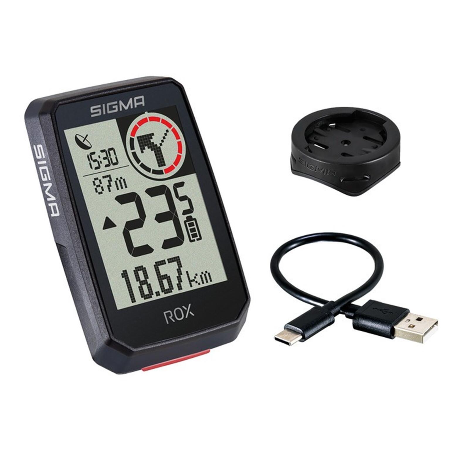 Sigma ROX 2.0 komputer rowerowy GPS - mocowanie kierownicy, kabel USB-C
