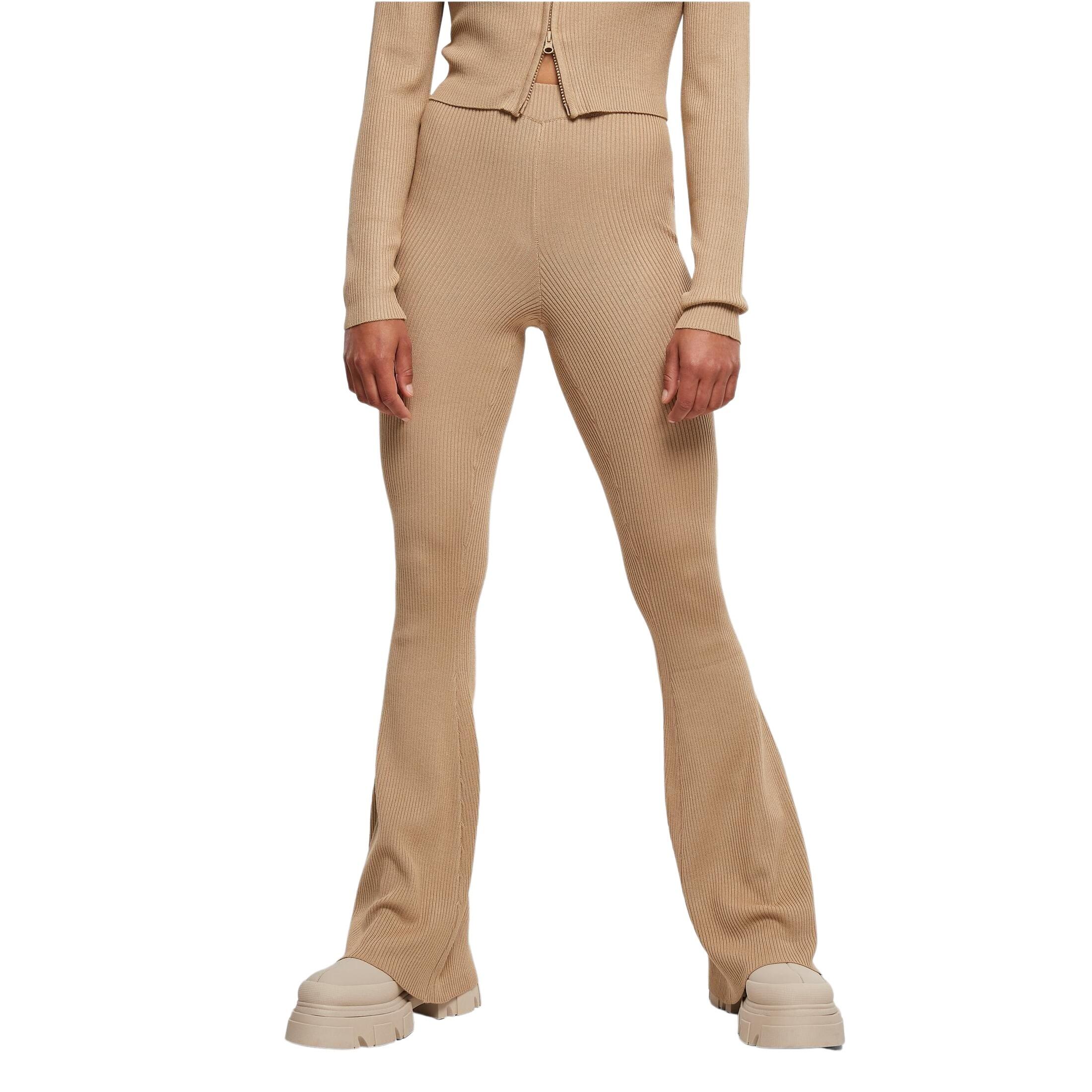 Legging dziana kobieta duże rozmiary Urban Classics Rib Bootcut
