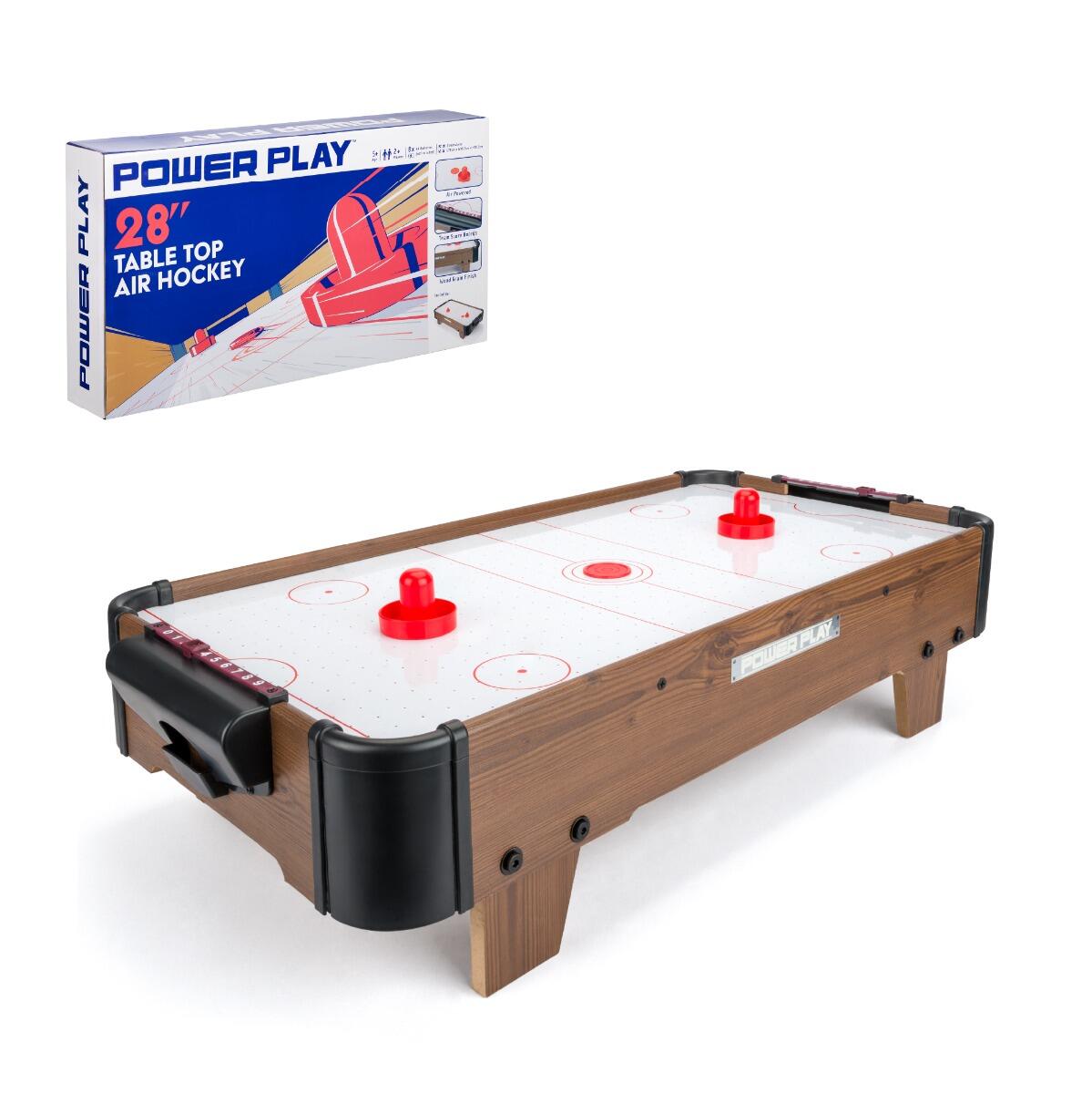 Powerplay, Air Hockey Table Game, Portable Table Toys Game, Brown