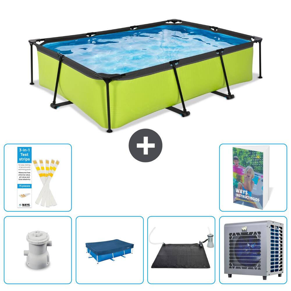 EXIT TOYS Basen Prostokątny - 300x200x65 cm - 7-częściowy S176