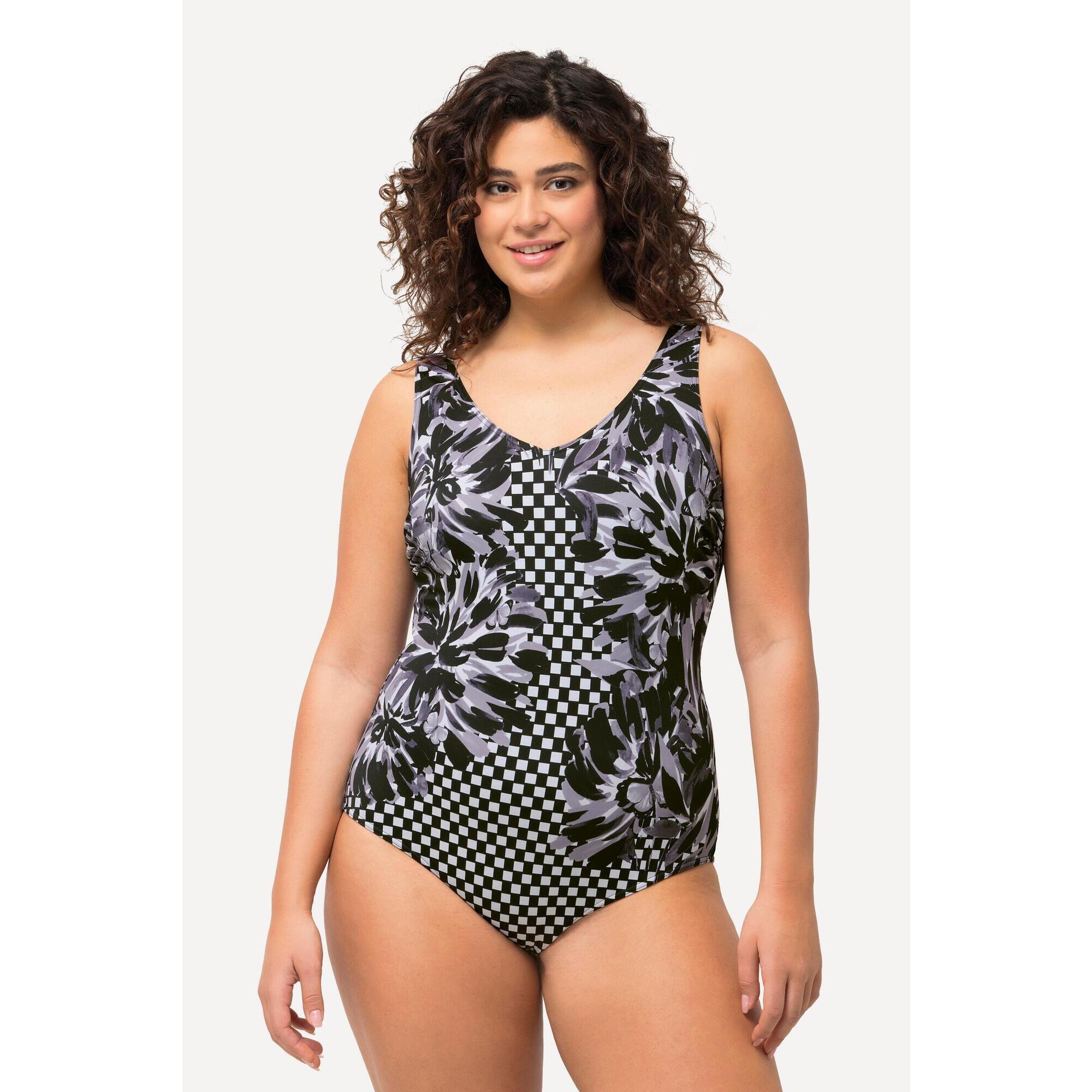 Damski Kostium kąpielowy nadruk patchworkowy bez miękkich miseczek