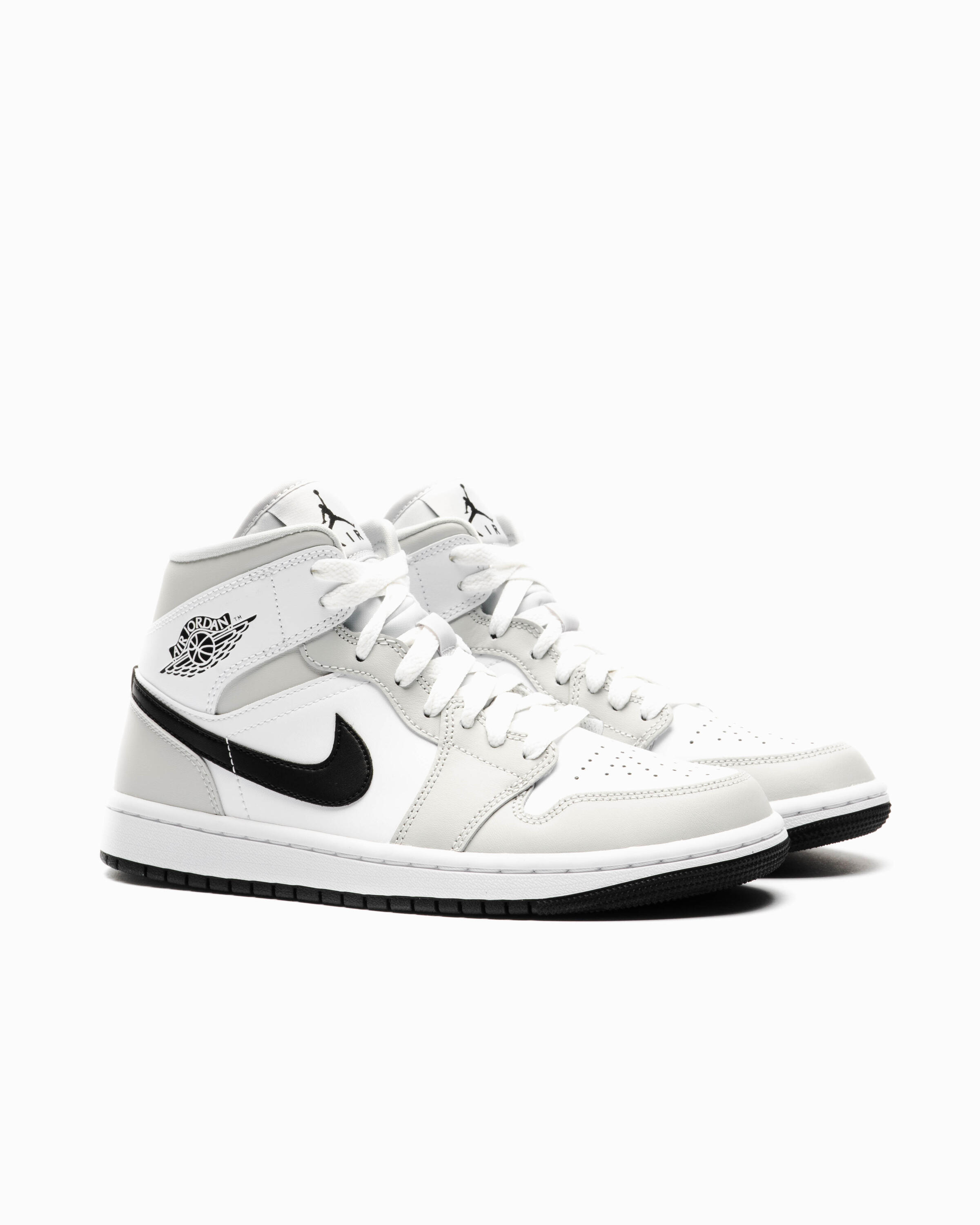 Air Jordan 1 Mid White Light Smoke Grey