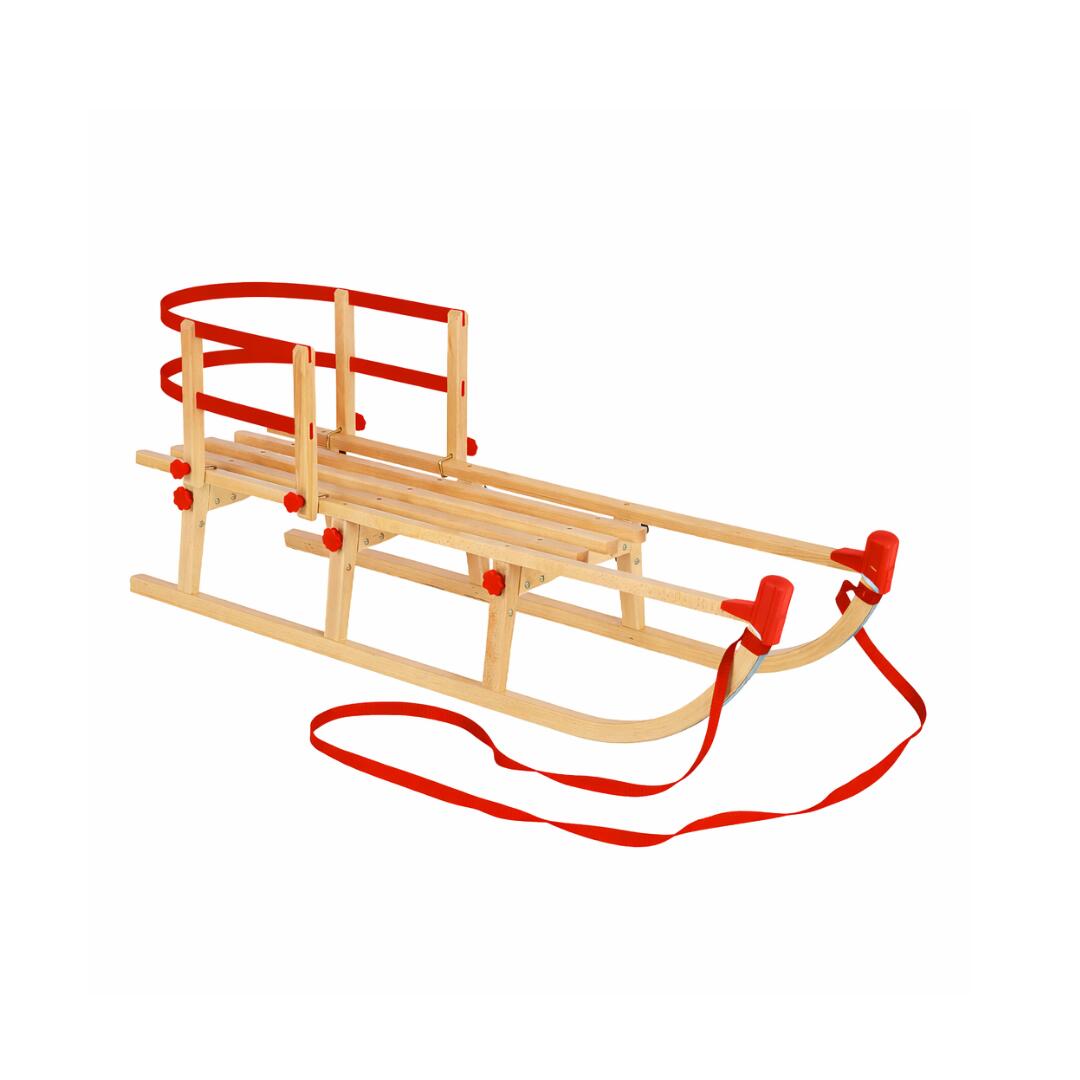 Zestaw sanki składane AD424 D110 cm + oparcie AD303 czerwone