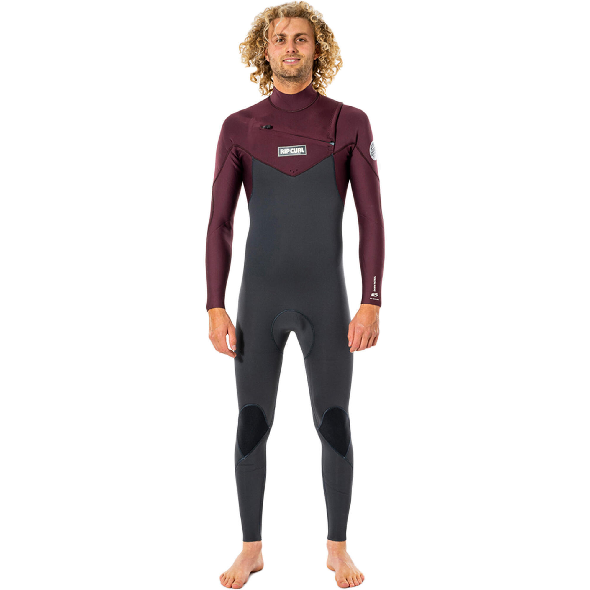 Pianka do pływania męska Rip Curl Dawn Patrol 3/2 mm Chest Zip wine