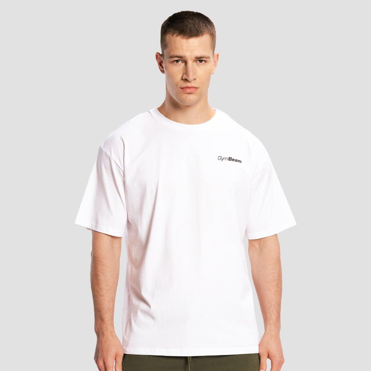 Koszulka męska fitness oversize biała Limitless