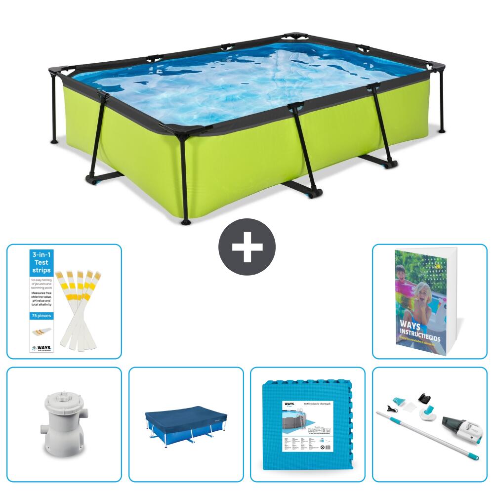 EXIT TOYS Basen Prostokątny - 300x200x65 cm - 7-częściowy S183