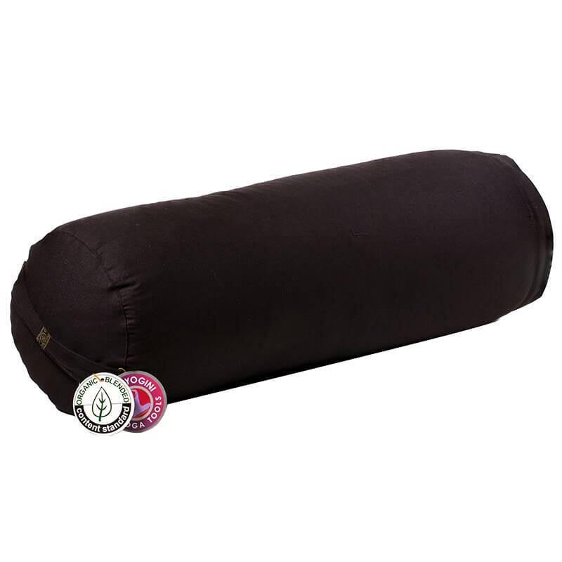 Wałek do jogi z organicznej bawełny - czarny, ergonomic podpor do ćwiczeń