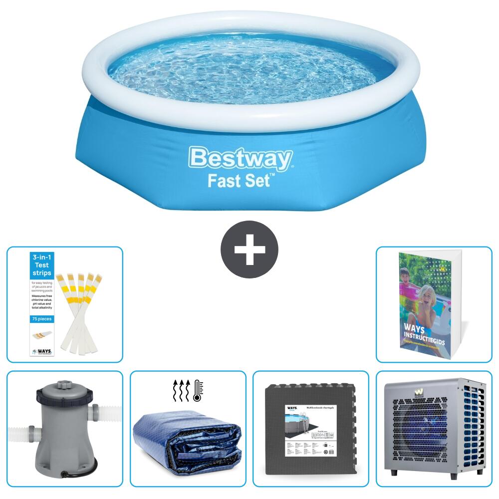 BESTWAY Basen Fast Set Okrągły - 244x61 cm - 7-częściowy S190
