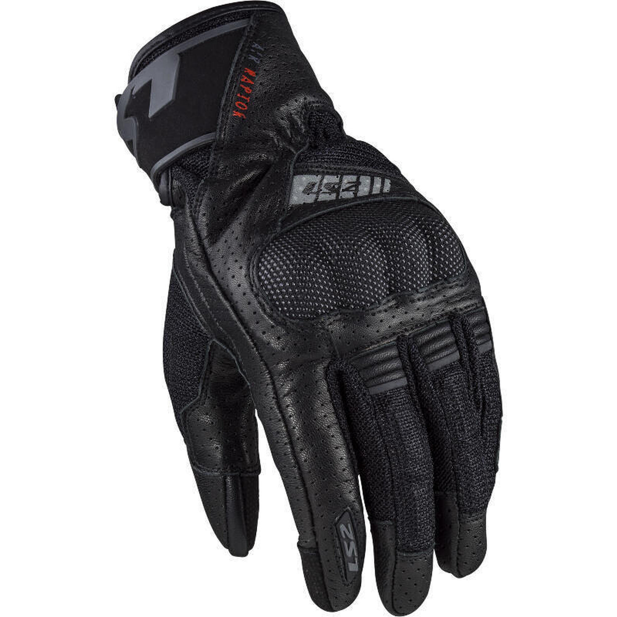 Rękawice męskie LS2 Air Raptor skóra kozia i mesh czarne L