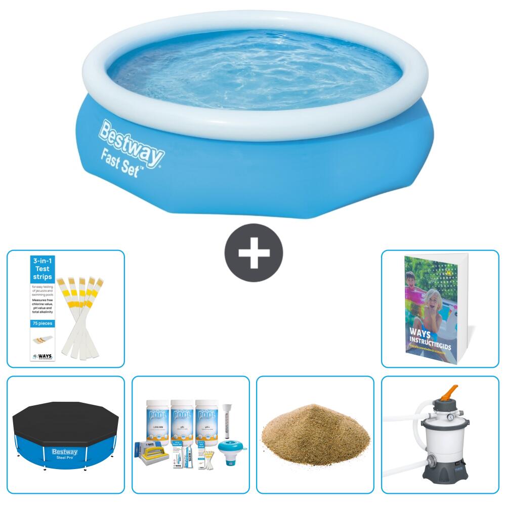 BESTWAY Basen Fast Set Okrągły - 305x76 cm - 7-częściowy S47