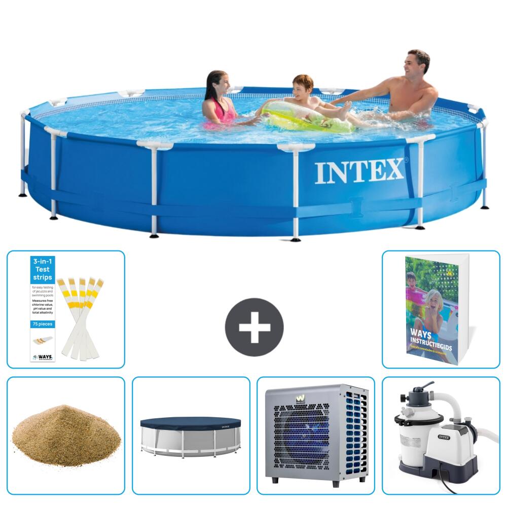 INTEX Basen ze stelażem Okrągły - 366x76 cm - 7-częściowy S133