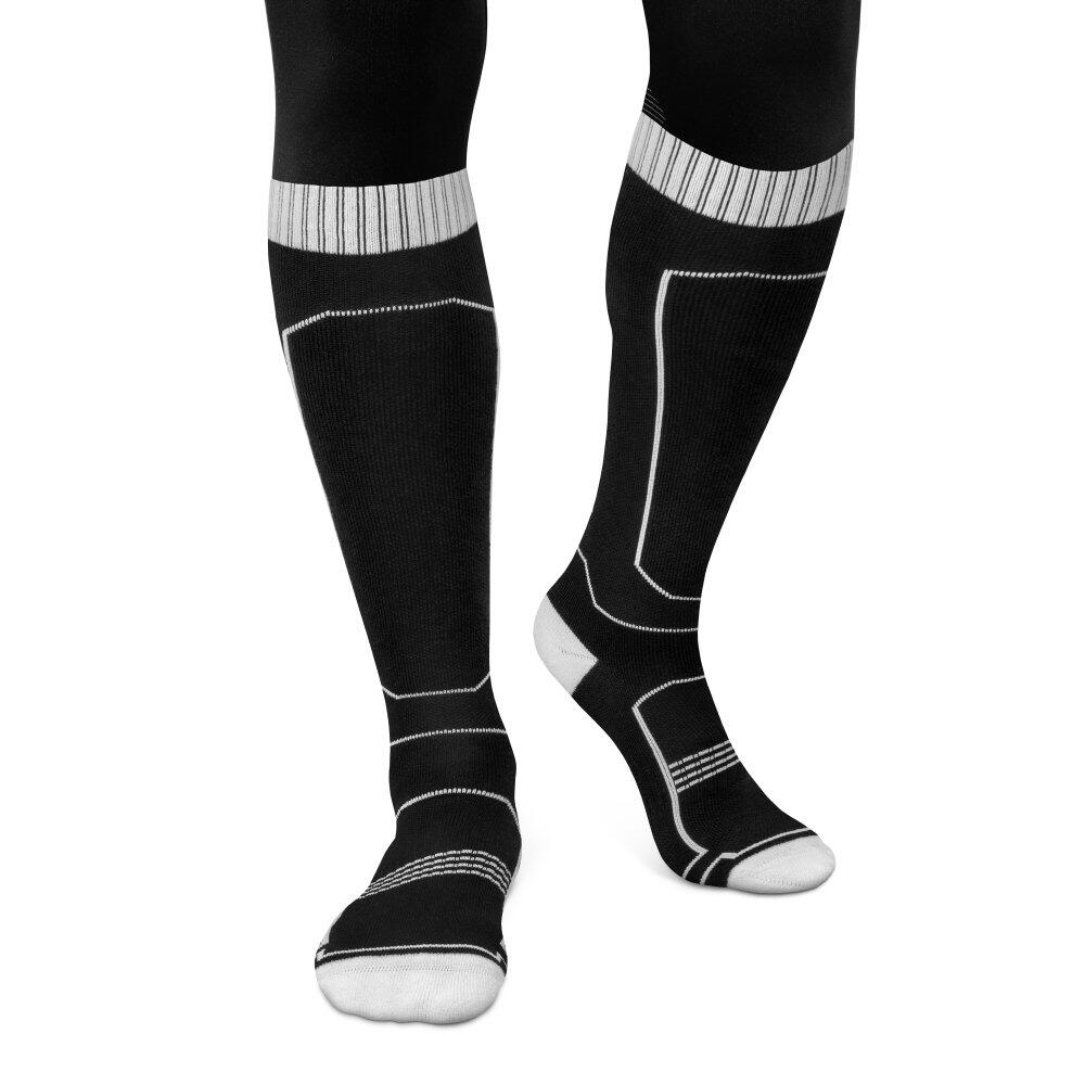 Skarpety narciarskie z wełny Sporty zimowe Siroko SRX GLIDE B&W