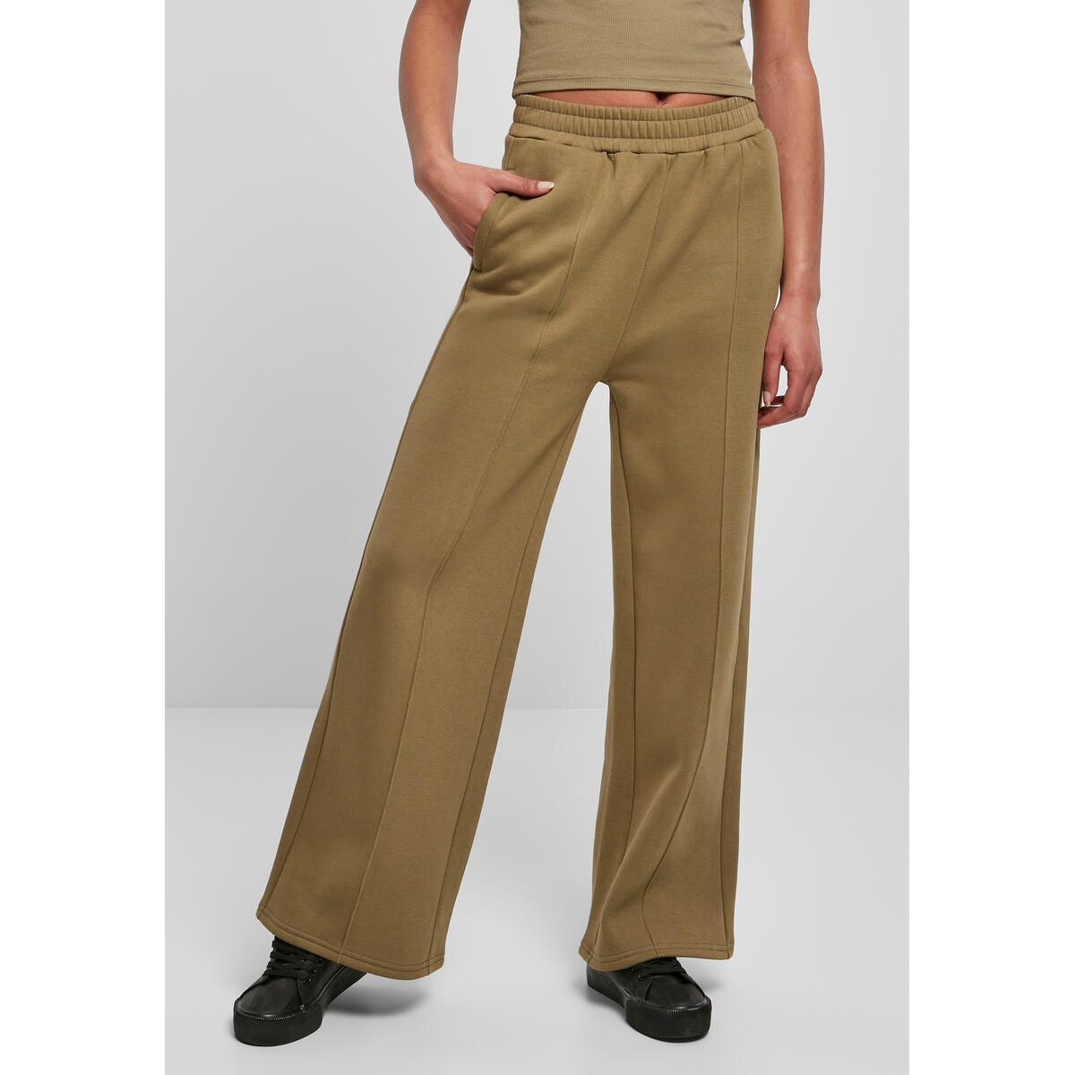 Spodnie damskie Urban Classics straight pin tuck-duże rozmiary