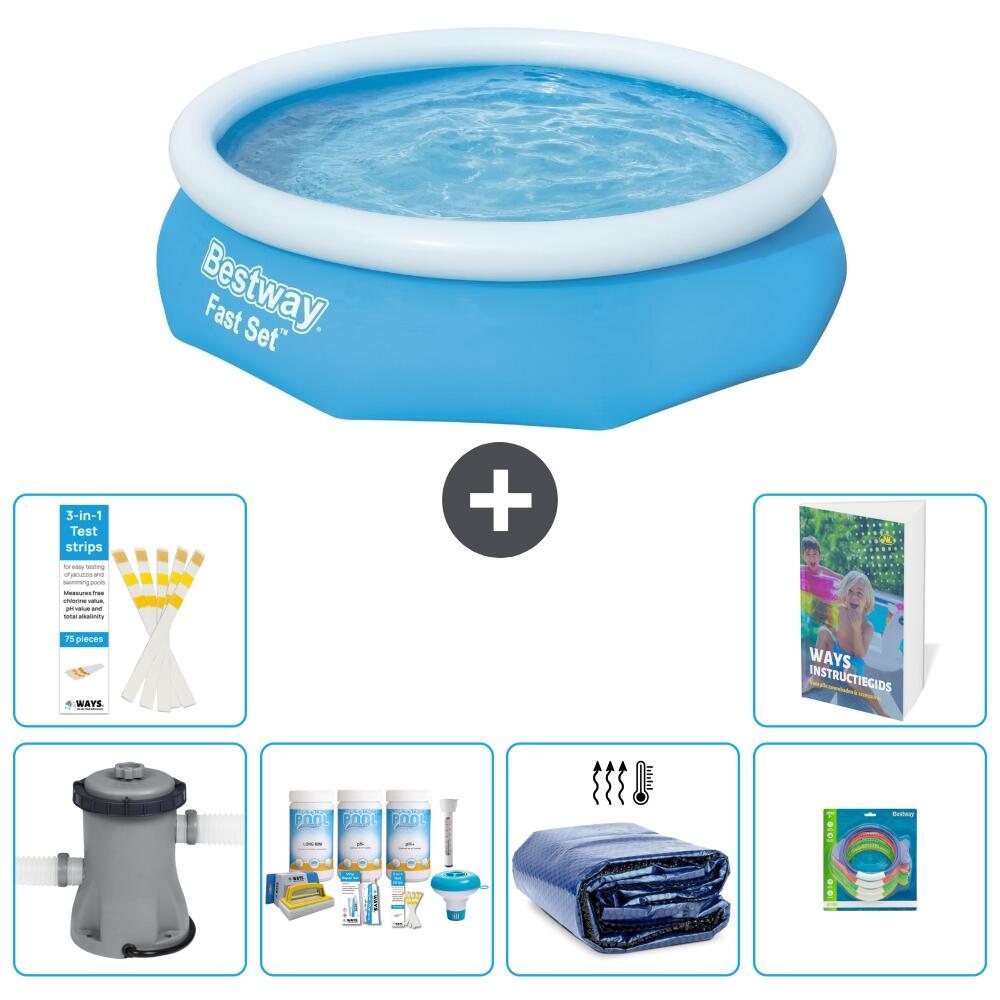 BESTWAY Basen Fast Set Okrągły - 305x76 cm - 7-częściowy S282