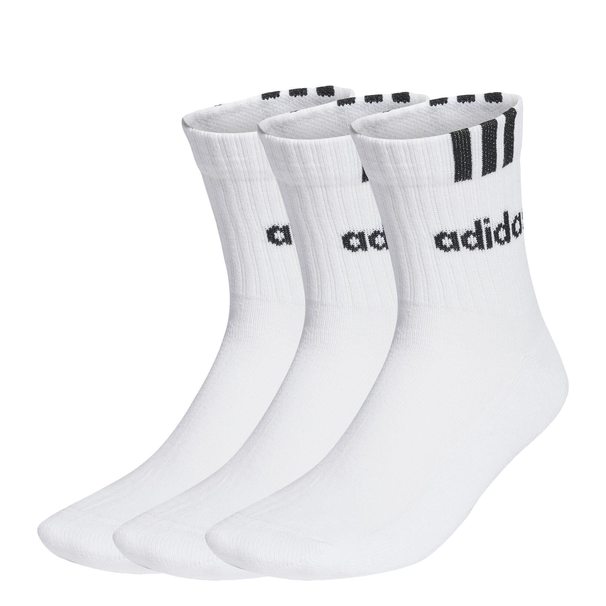 3-Stripes Linear Half-Crew Cushioned Socks 3 Pairs