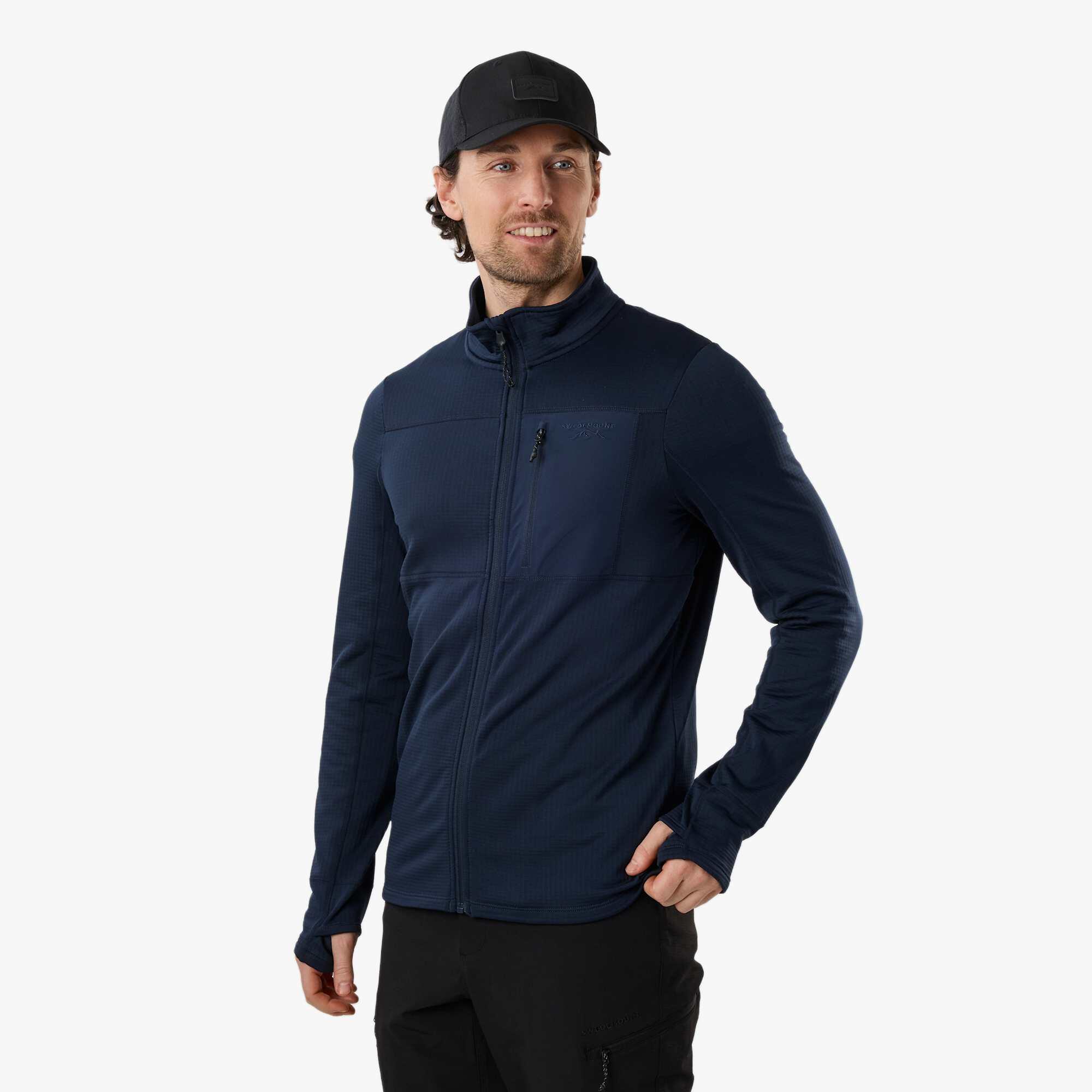 Bluza Polarowa Rozpinana Wędrówki Mężczyzna Trondheim Tkanina Elastyczna