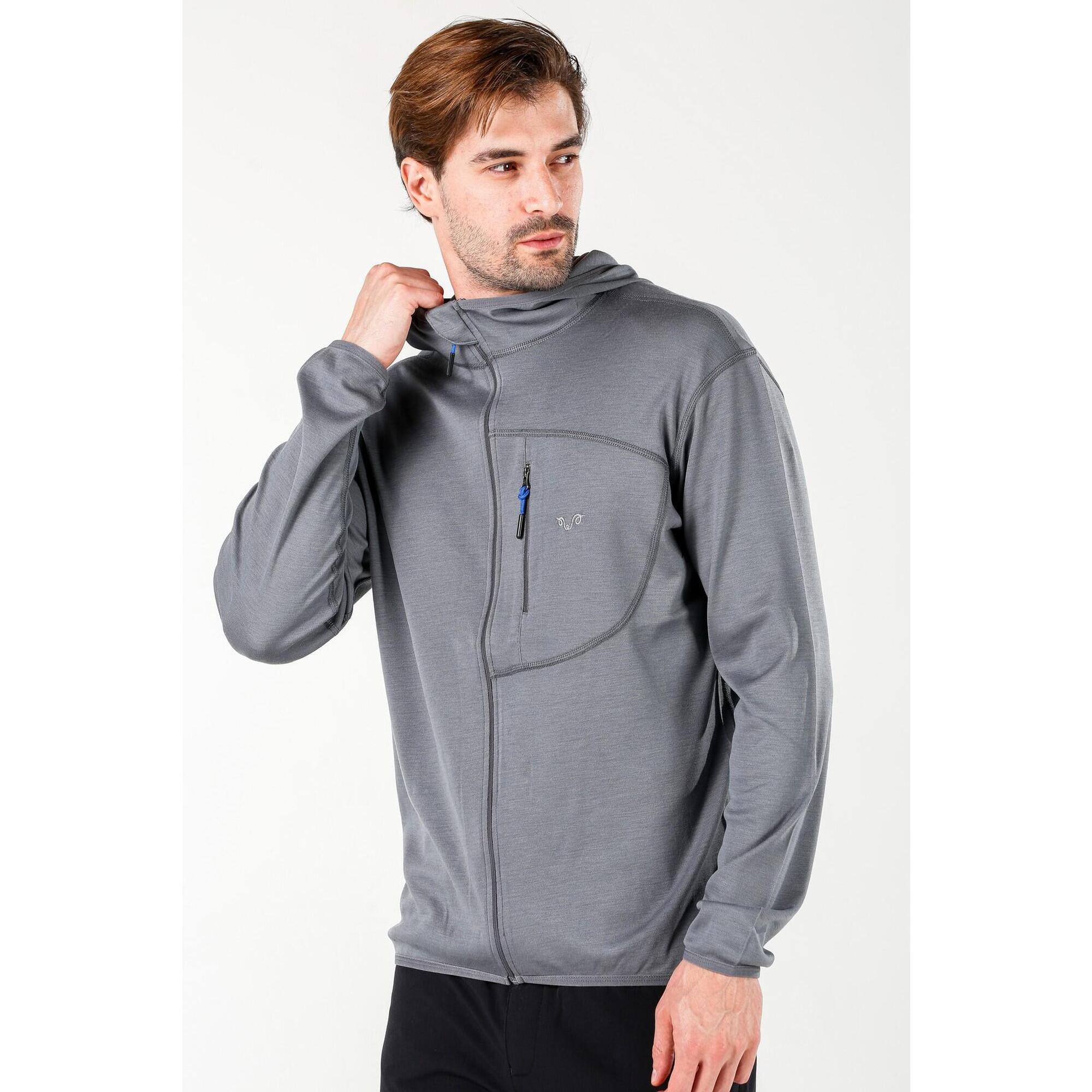 Męska Bluza z Kapturem z 100% Wełny Merino - Maestro/Woolona